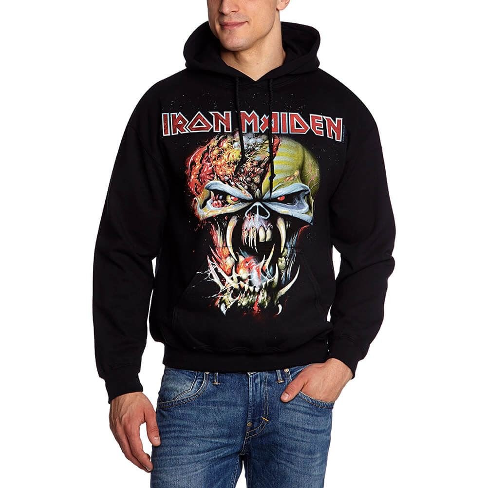 Iron Maiden Men's Final Frontier Big Head Graphic Hooded Sweatshirt | Rock Band Merch | Casual Wear & Concert Outfit