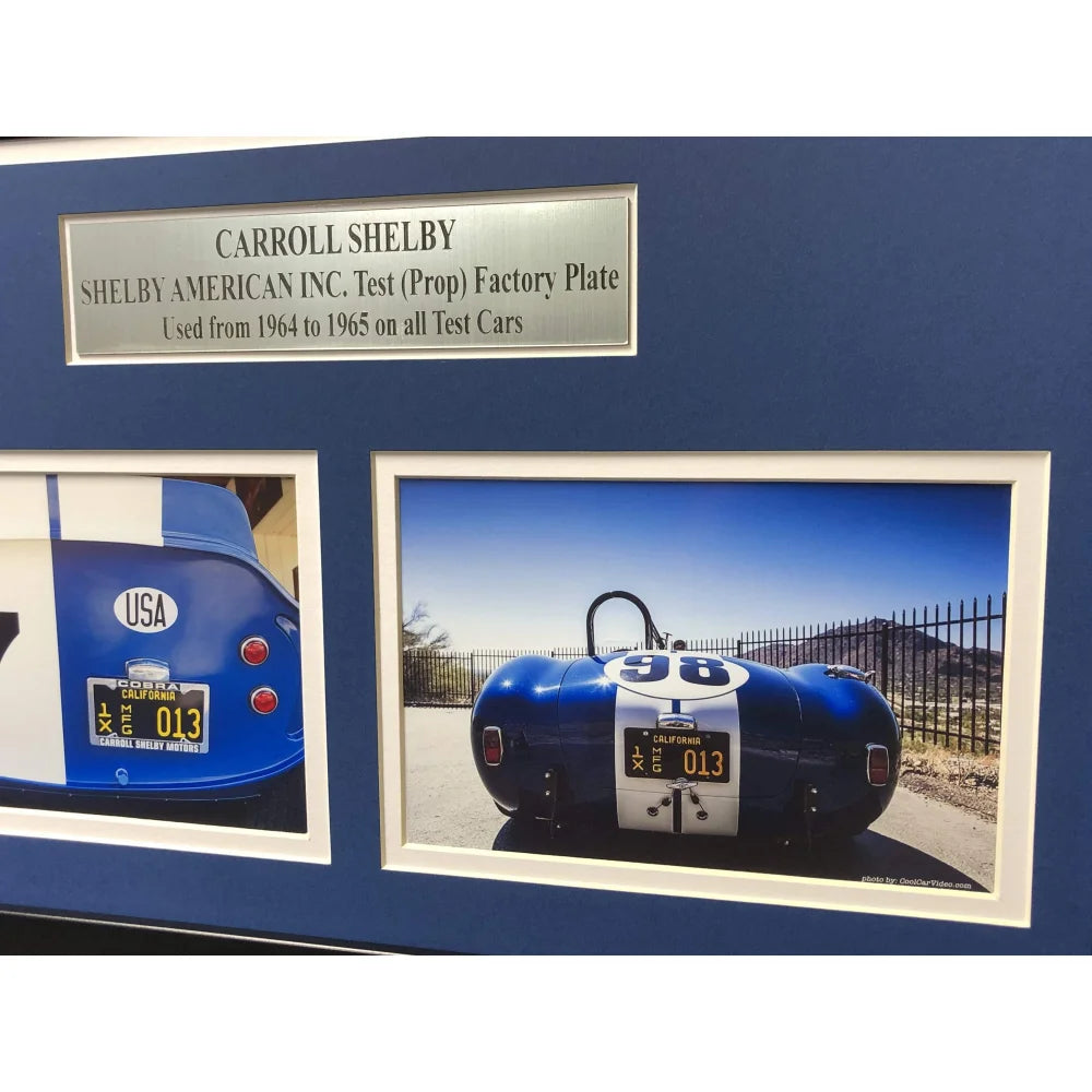 Authentic Carroll Shelby Framed Movie Prop Plate - Ford vs Ferrari Cobra Daytona Coupe Photo - Perfect for Racing Fans & Home Theater Decor