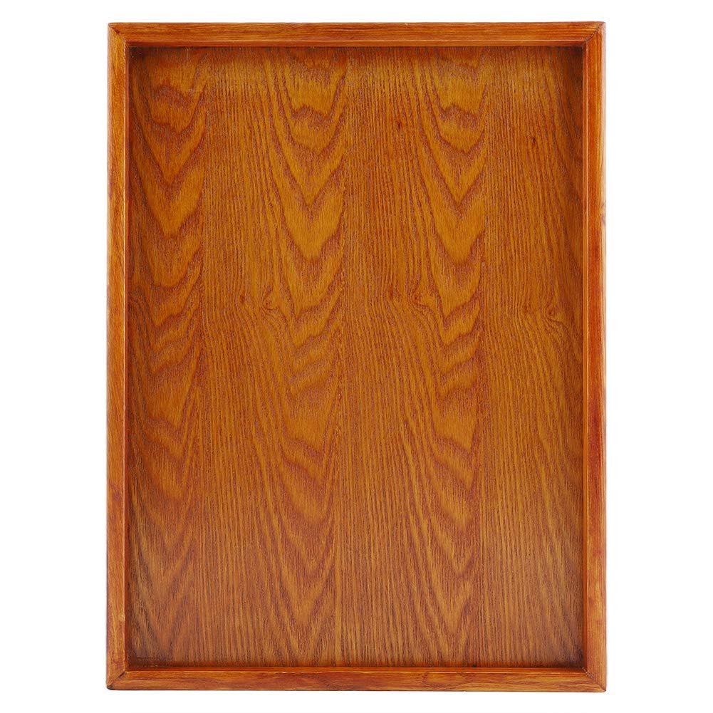 Premium Rectangle Wooden Tea Tray - 36 x 27cm Natural Wood Serving Tray for Tea, Snacks, Food | Elegant Home & Hotel Serving Dish for Dining, Entertaining, and Storage