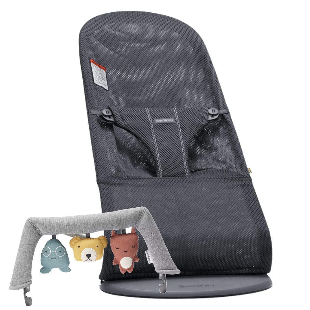 BabyBjorn Bouncer Bliss - Premium Baby Bouncer with Black Frame & Breathable Mesh Seat - Perfect for Newborns & Infants - Ideal for Nursery, Living Room & Travel Use