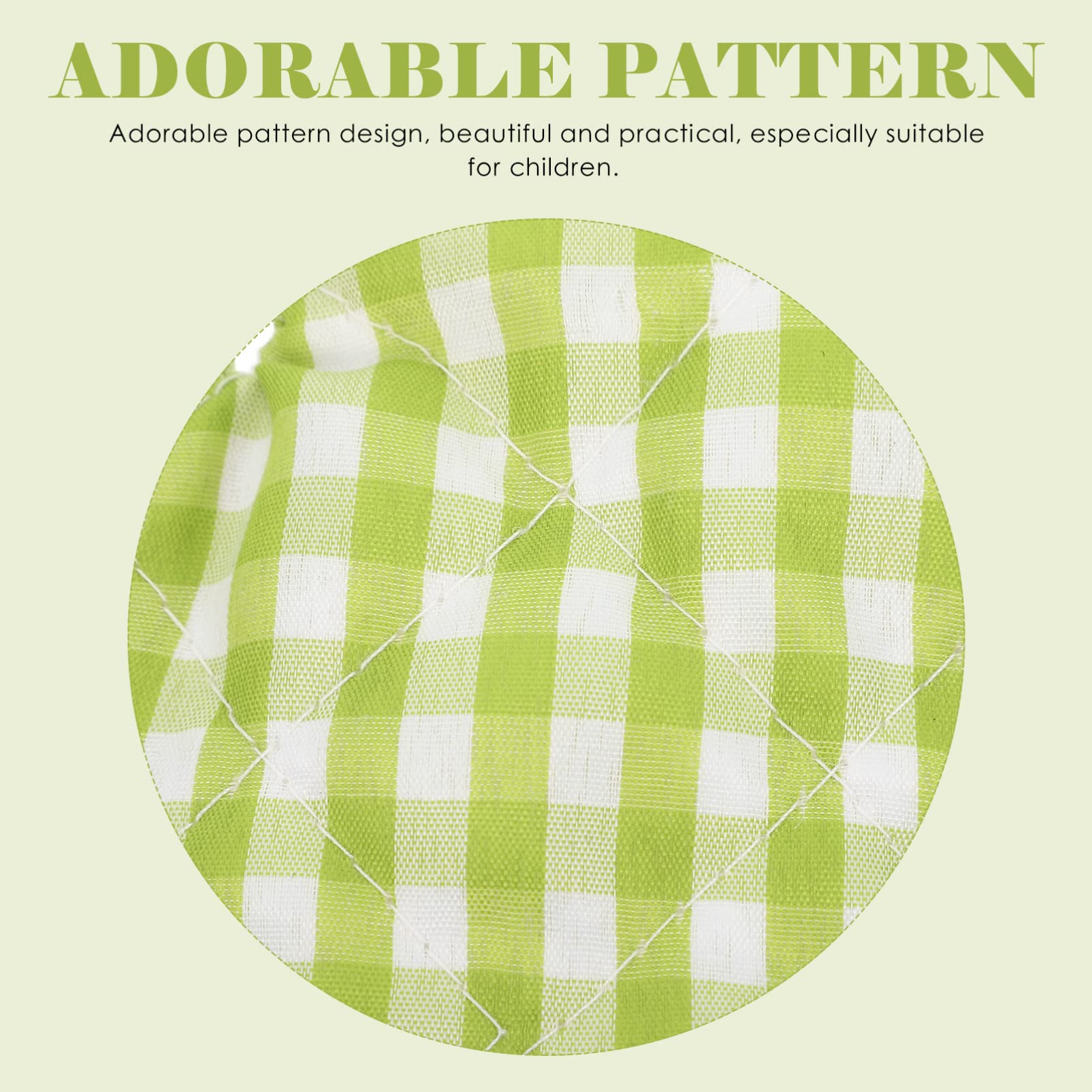 2Pcs Heat-Resistant Oven Mitts for Kids Play Kitchen - Anti-Scald Microwave & Baking Gloves for Safe Cooking (Green Checkered) - Perfect for Pretend Play & Real Kitchen Safety