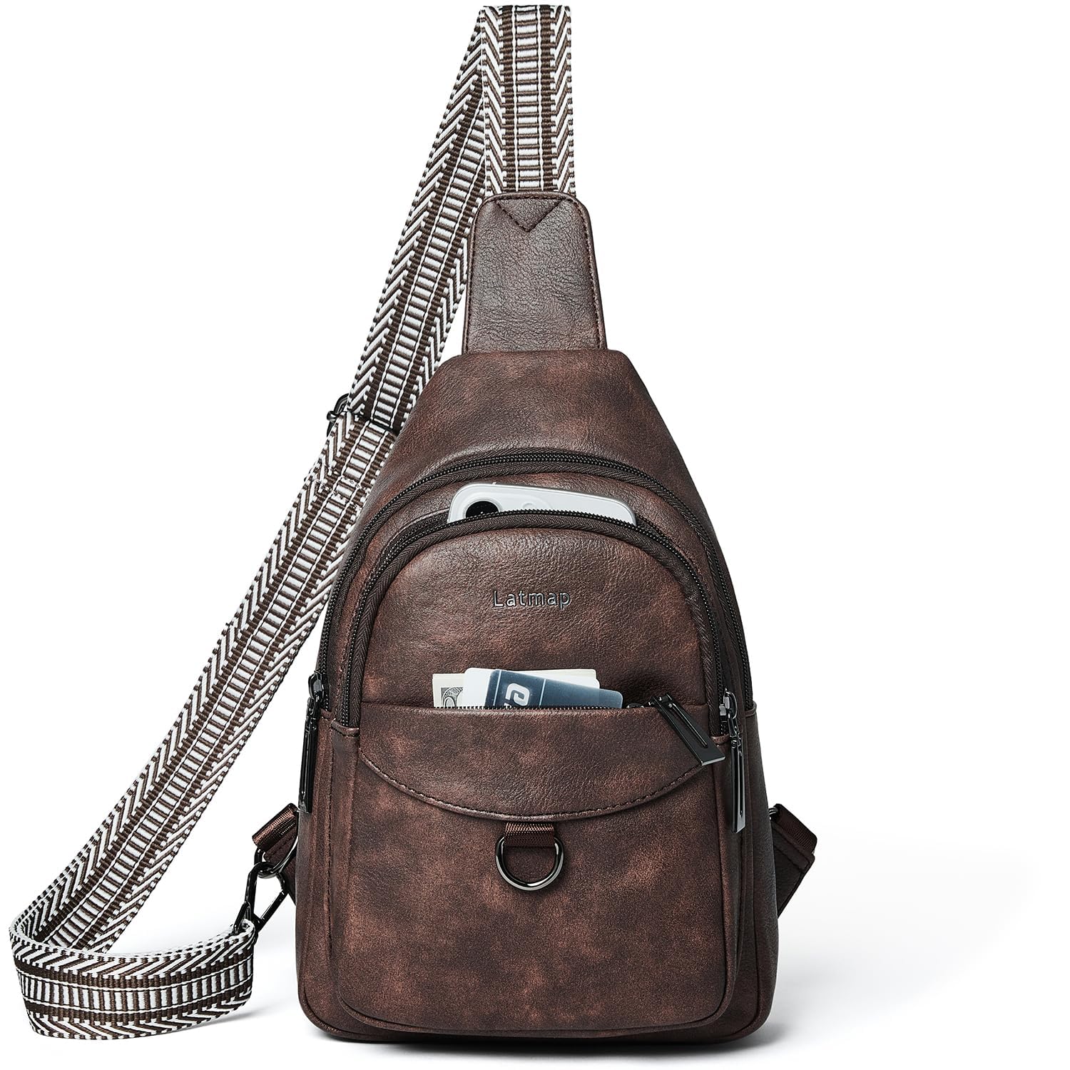 7L Anti-Theft Sling Bag for Women & Men - Crossbody Chest Bag, Small Travel Backpack, Faux Leather Daypack - Perfect for Gym, Hiking, Commuting & Daily Use