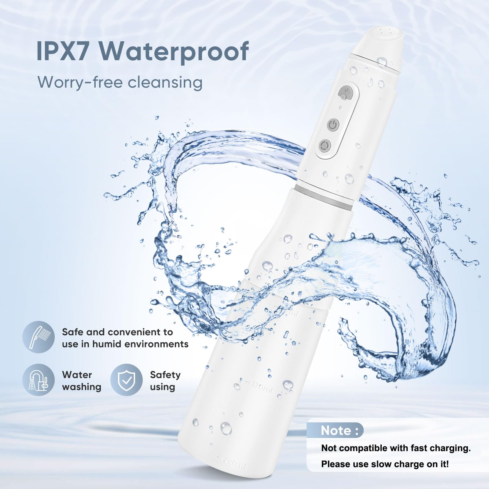 LEIVI Portable Travel Bidet for Women & Men - Handheld Rechargeable Bidet with USB Cable, 3 Pressure Settings, White | Perfect for Travel, Camping & Postpartum Care