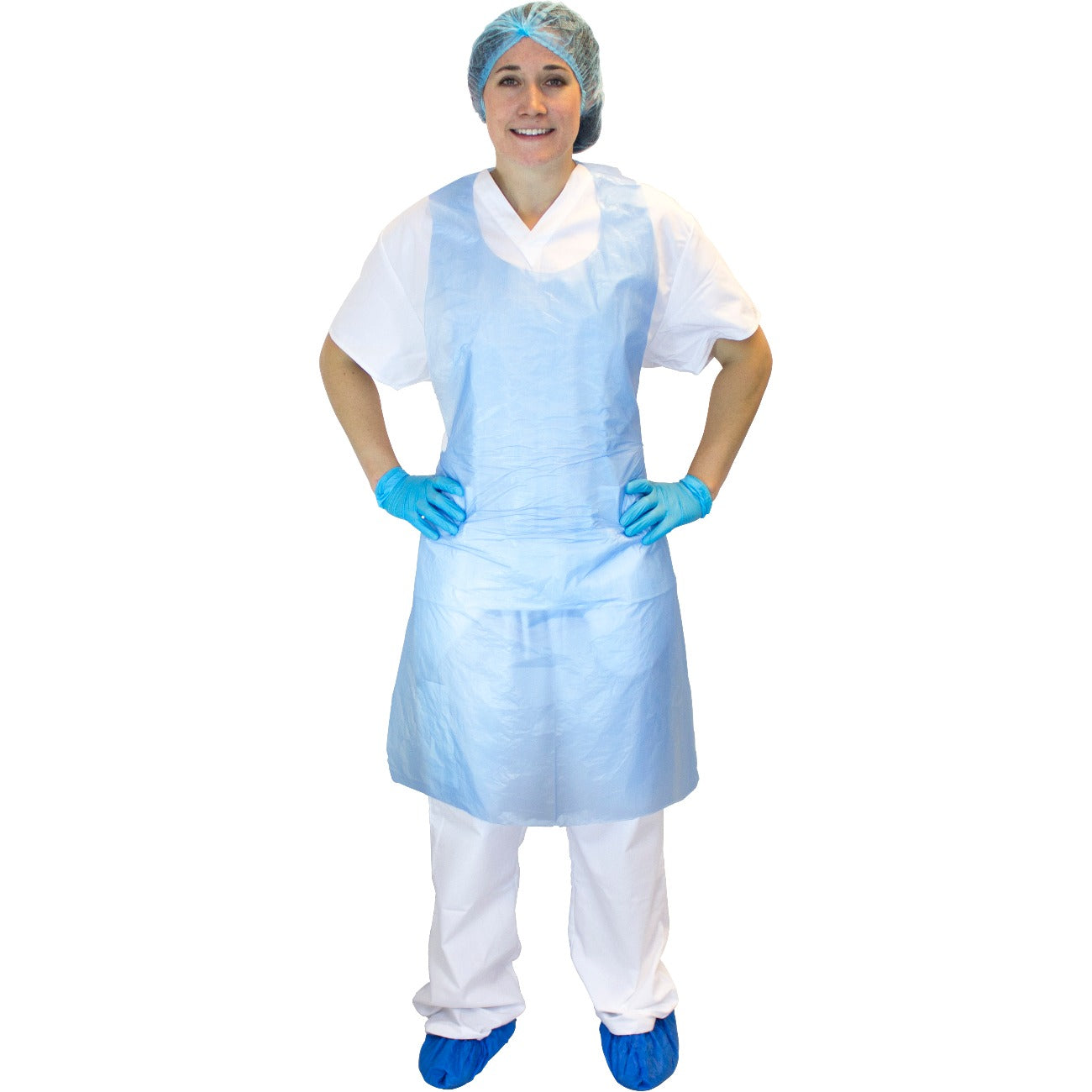 2 Mil Blue Polyethylene Aprons (500/cs) - Disposable Protective Aprons for Food Service, Medical, and Industrial Use - Waterproof & Durable Safety Wear