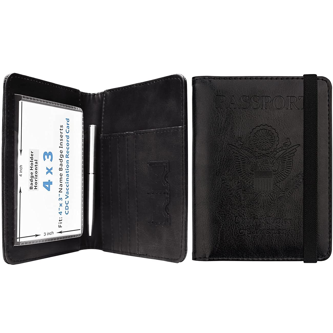 Premium Travel Accessories Set - RFID Blocking Passport Holder & Vaccine Card Protector Combo | Perfect for International Flights, Vacations & Business Trips