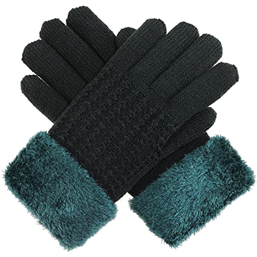 Faux Fur Cuff-dk.green