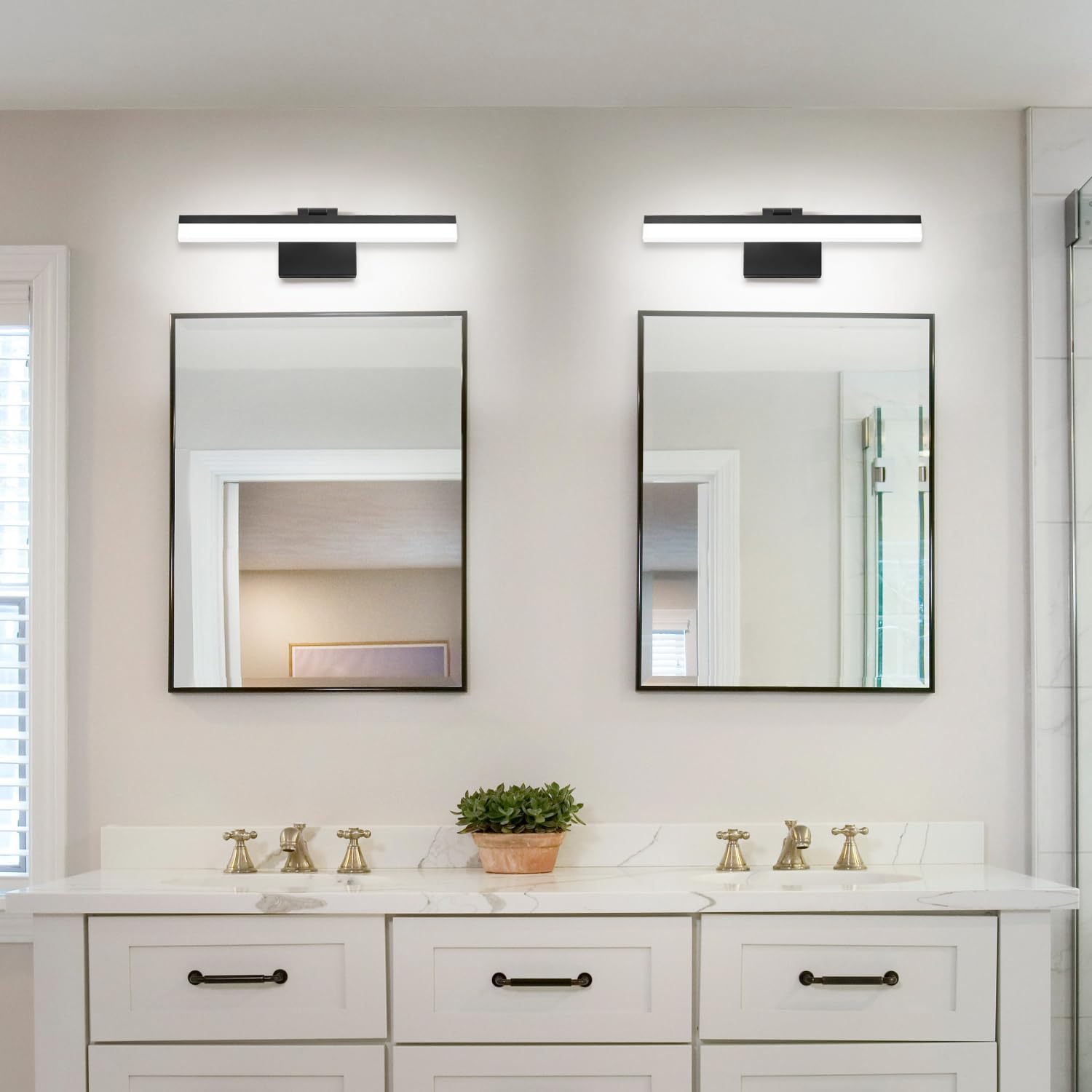 SOLFART 18 Inch Black LED Vanity Light Fixture - 3 Color Temperature Dimmable Modern Bathroom Lighting for Mirror | Perfect for Bathroom, Powder Room & Dressing Area Illumination