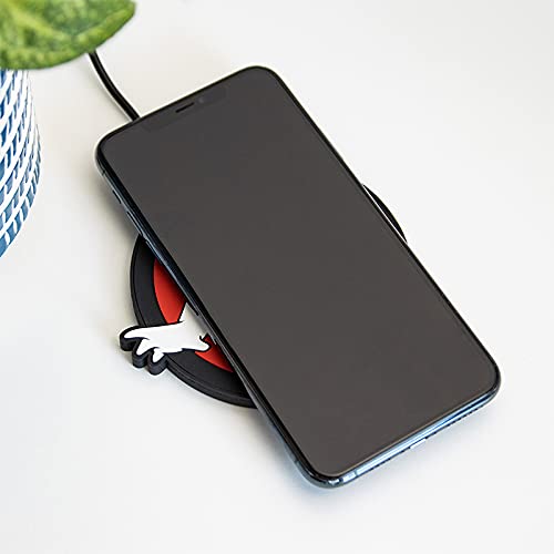 Numskull Official Ghostbusters 10W Fast Qi Wireless Charger Pad - Compatible with All Qi Devices | Perfect for Home, Office & Car Charging