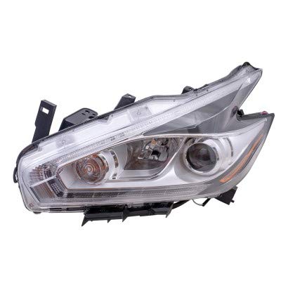 Brock Replacement Driver Side Headlight Assembly Compatible with 2015-2016 Nissan Murano - Left Headlamp Housing with Bulbs - Perfect for Night Driving & Foggy Conditions