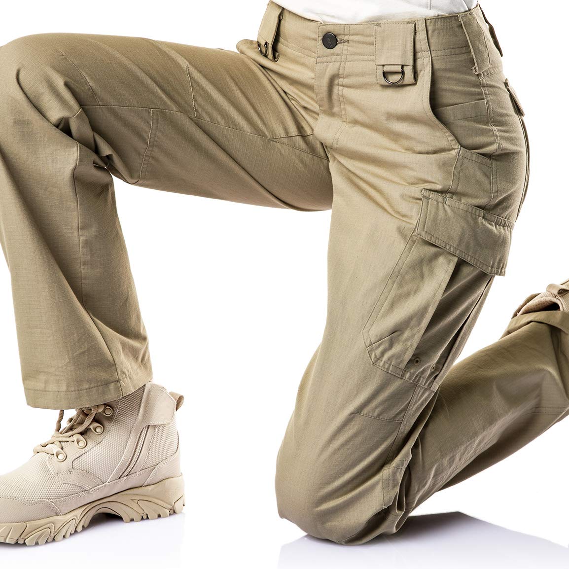 CQR Women's Tactical Pants - Stretchable Ripstop Water Resistant Work Pants with Multiple Pockets for Outdoor Hiking, Camping & Everyday Wear