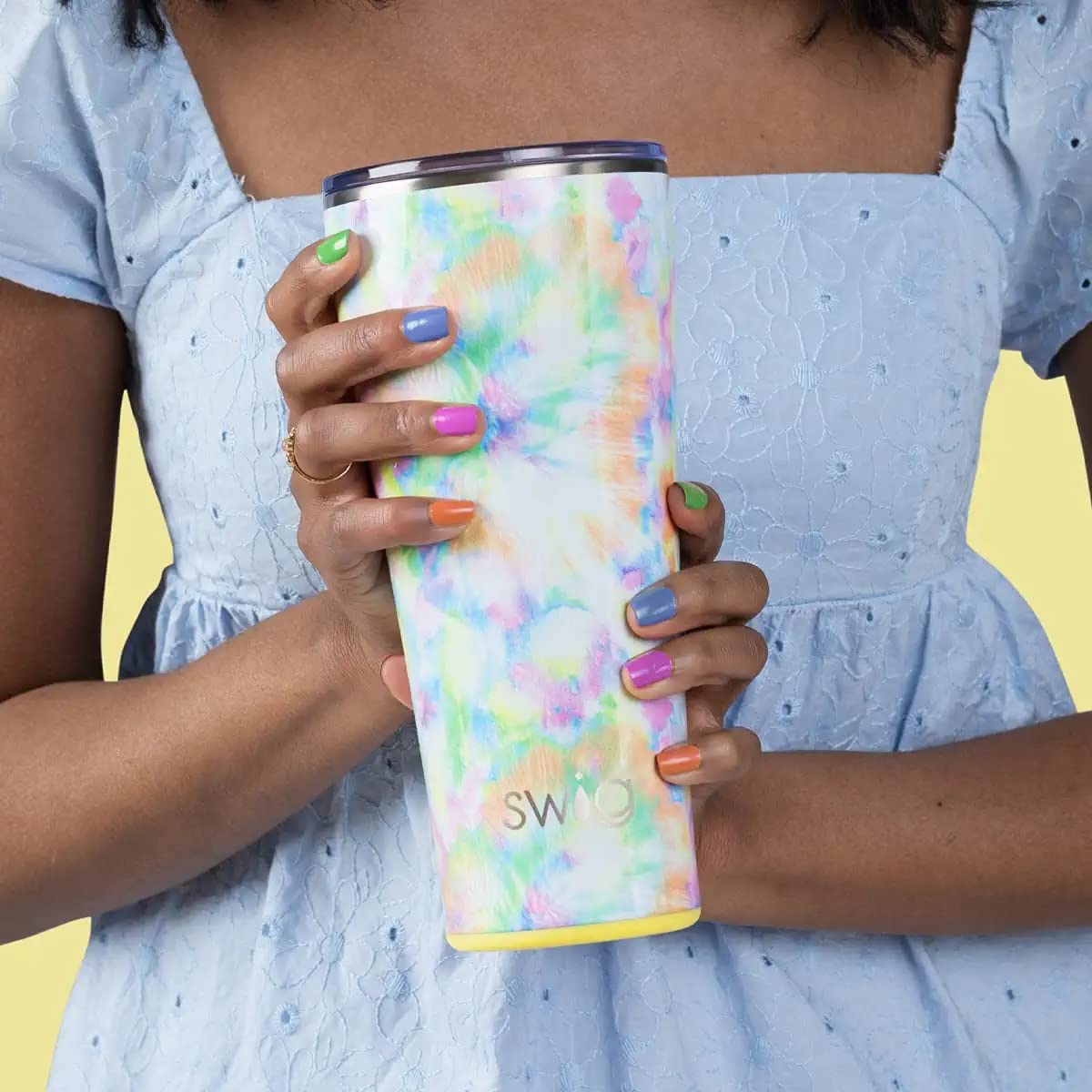 32oz Insulated Stainless Steel Tumbler with Leak-Proof Lid - Swig Life Travel Coffee Mug, Cup Holder Friendly, Hot & Cold Beverage Thermos for Office, Gym, Camping and Road Trips