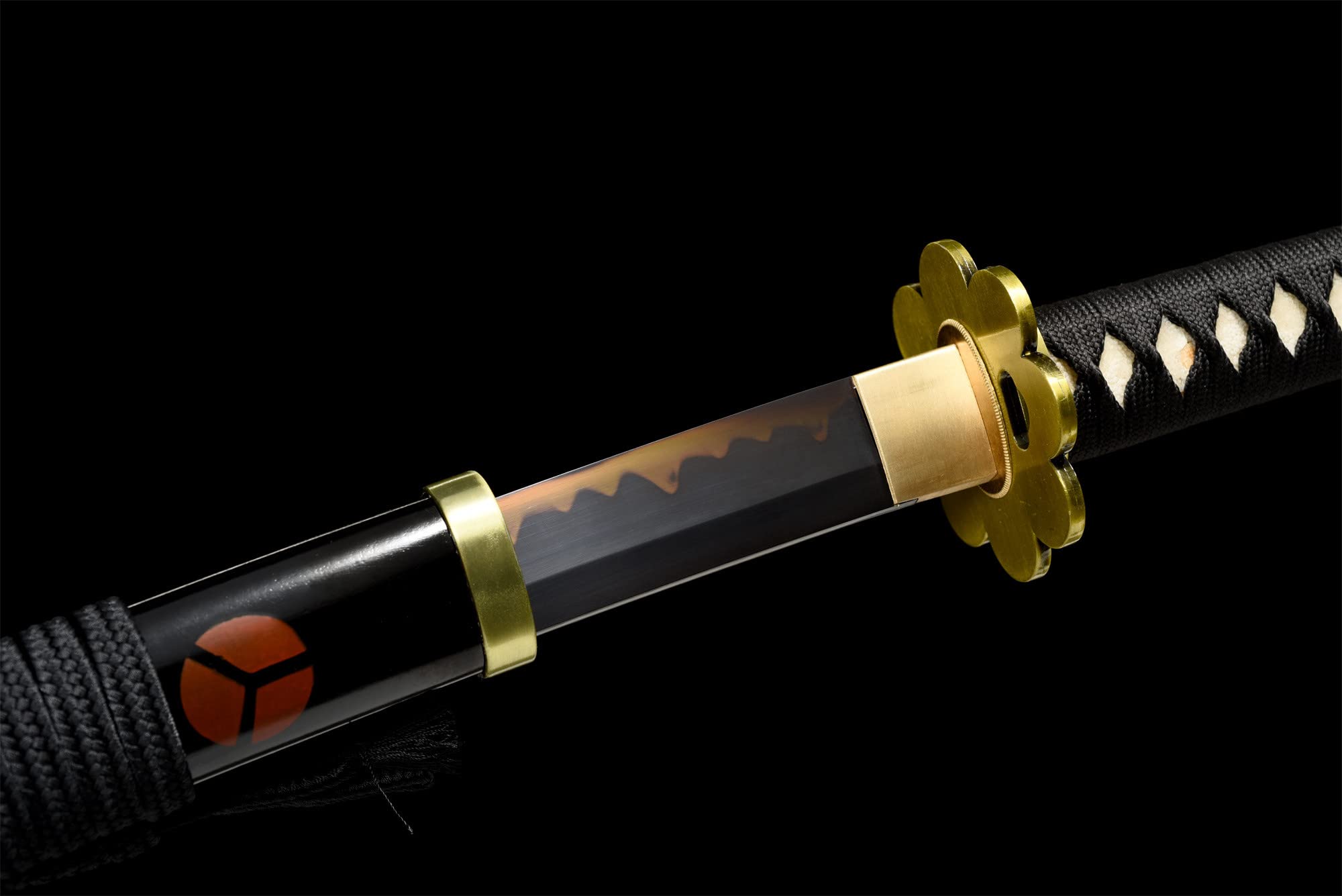 Premium Handmade Roronoa Zoro Shusui Katana Replica - Black Blade Anime Sword - T10 Steel Clay Tempered with Hamon - Authentic Japanese Samurai Sword for Cosplay, Collection & Martial Arts Training