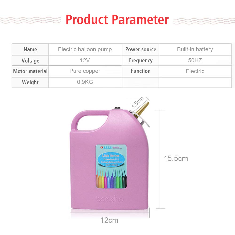 Portable Electric Balloon Pump - Rechargeable Magic Balloon Inflator for Twisting & Modeling Balloons | Fast Party Decoration Tool | Perfect for Birthday, Wedding & Baby Shower Events (Pink)