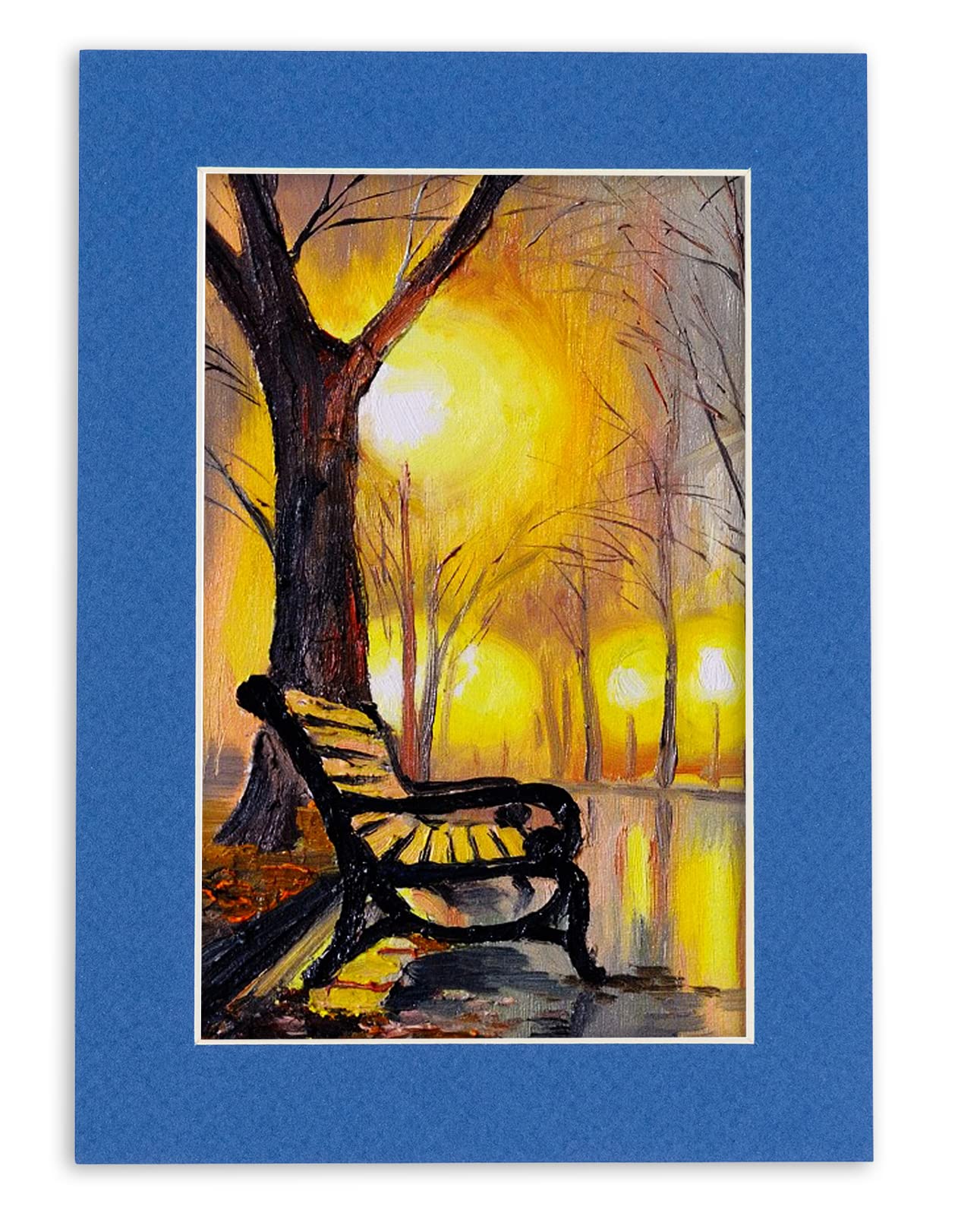 20x20 Inch Precut Royal Blue Acid-Free Picture Matboard - Bevel Cut Display Mat for 16x16 Photos & Art - Pack of 10 with Backing Boards & Clear Bags - Perfect for Framing, Scrapbooking, and Home Decor