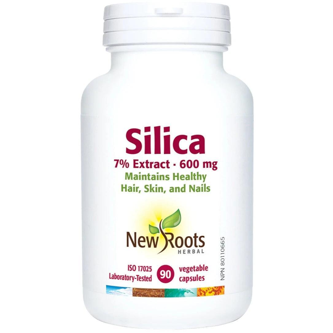 New Roots Silica 7% Extract 600mg - 90 Vegetarian Capsules for Hair, Skin & Nails Support | Vegan Supplement for Stronger Hair Growth & Healthy Nails