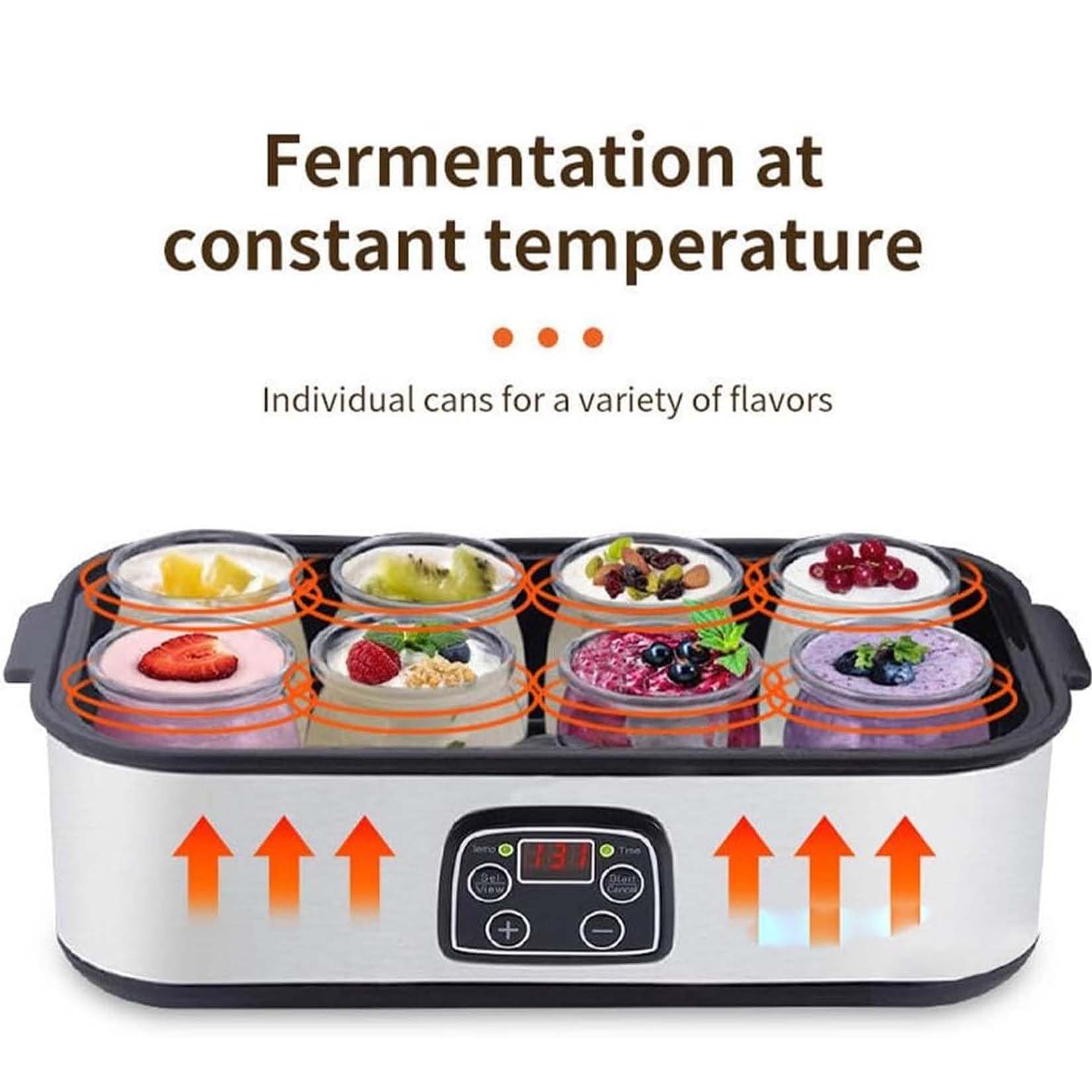 Best Automatic Digital Yogurt Maker Machine with LCD Display & Temperature Control - 8 Glass Jars Electric Yogurt Incubator for Homemade Probiotic Yogurt - Perfect for Healthy Breakfast, Snacks, and Gut Health at Home