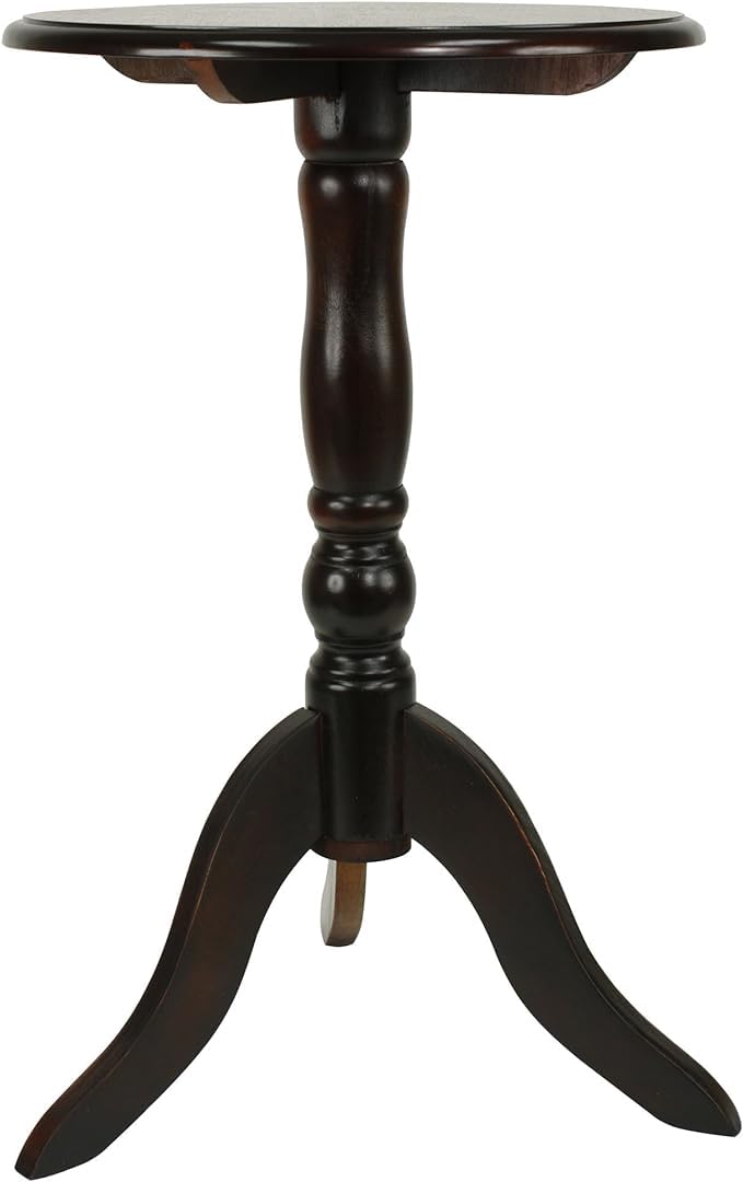 Aged Cherry Pedestal Accent Table 15x15x24 - Perfect for Living Room Decor