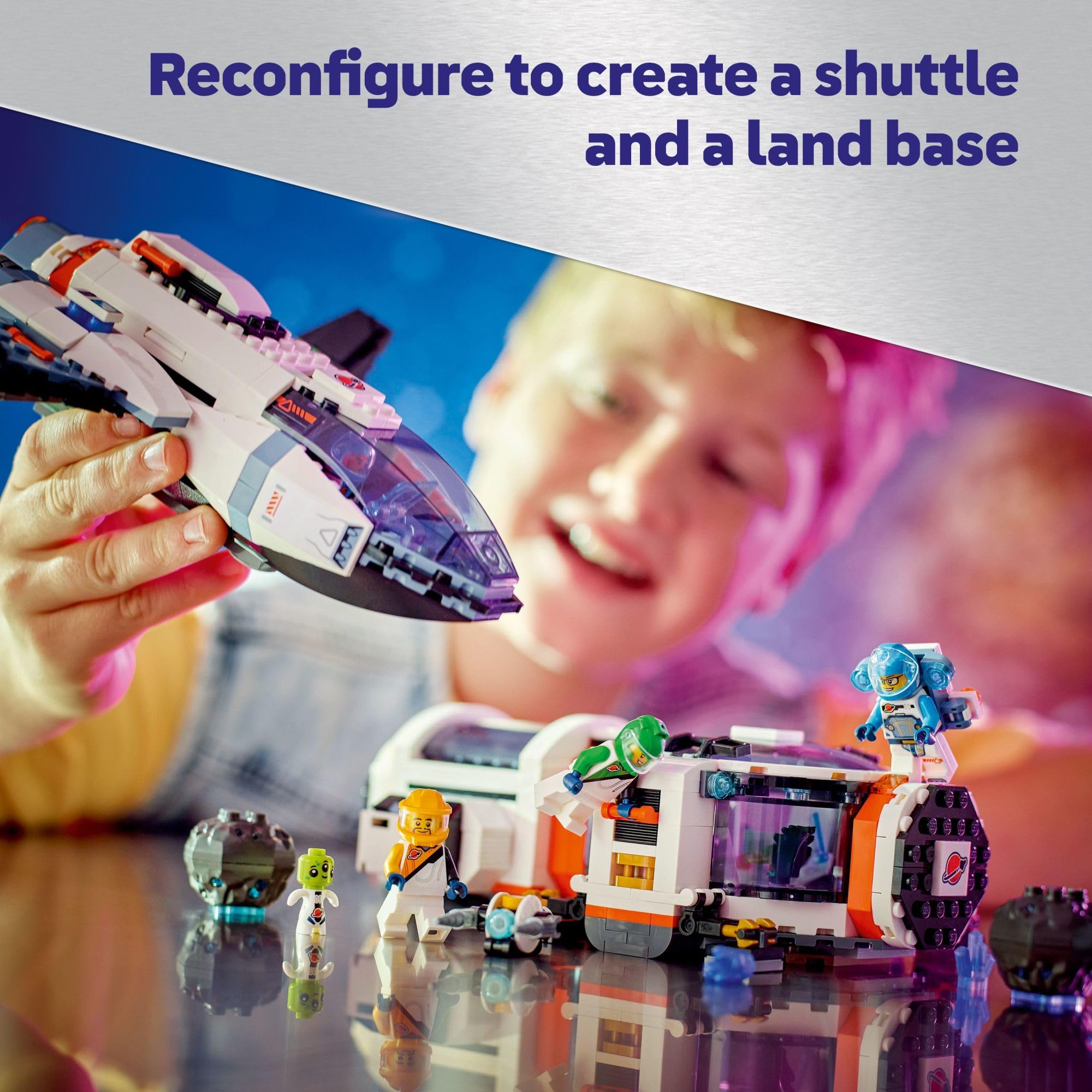 LEGO City Modular Galactic Spaceship Building Toy Set for Kids Ages 7+ - STEM Educational Space Shuttle with 4 Astronaut Minifigures & Alien Figure - Creative Birthday & Christmas Gift for Boys & Girls - Perfect for Space Exploration Play & STEM Learning Activities