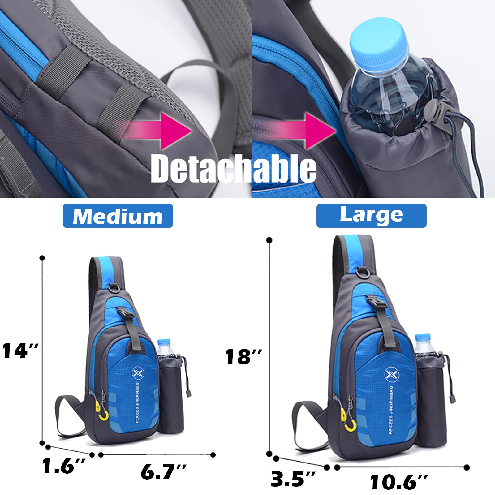 Stylish Unisex Chest Crossbody Sling Backpack - Durable Travel, Gym & Bike Daypack for Women & Men - Perfect for Hiking, Commuting & Outdoor Adventures