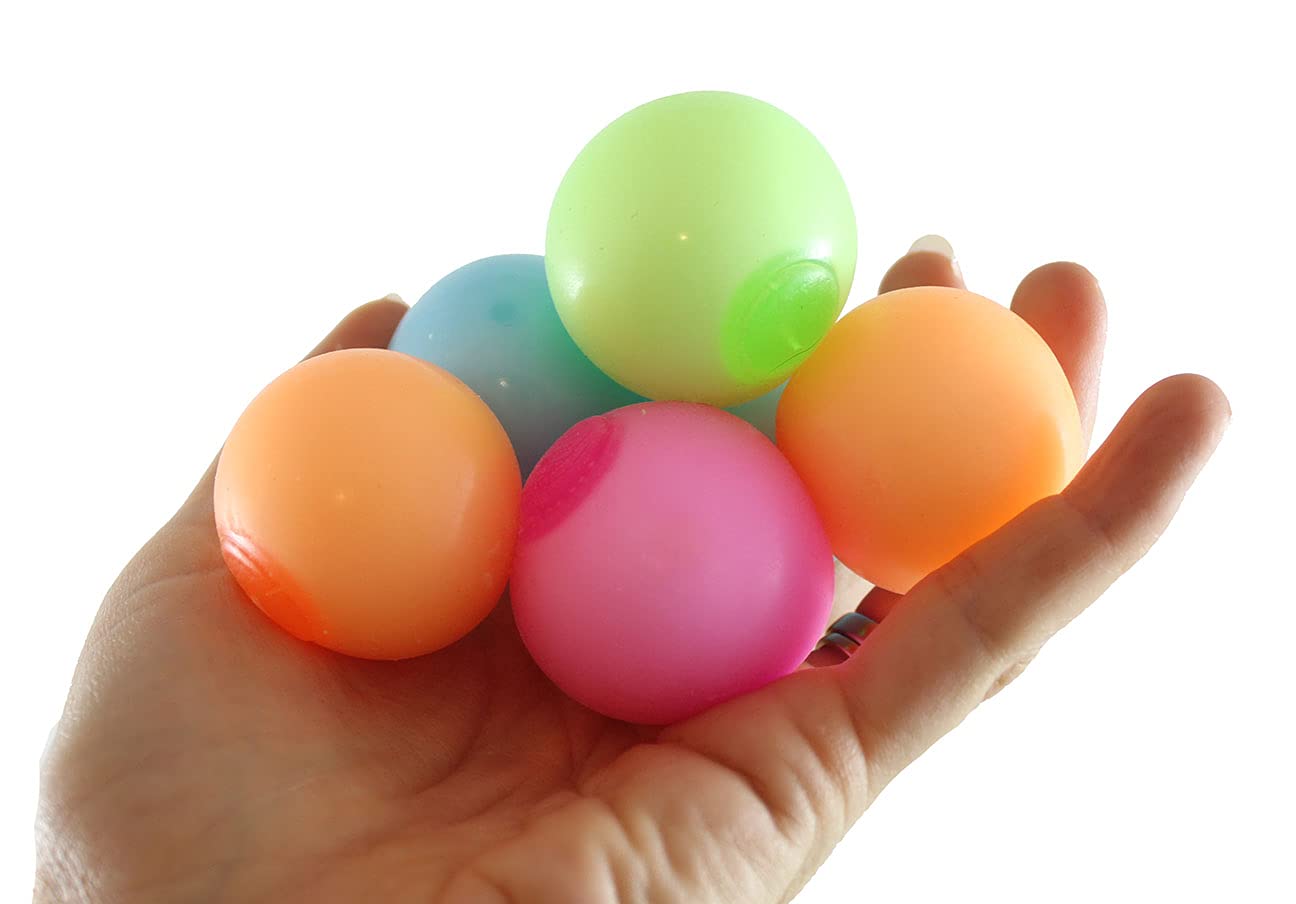 Glow in The Dark Stress Balls - 6 Pack Individually Wrapped Squishy Sensory Toys for Kids & Adults - Shapeable Squeeze Balls for Anxiety Relief, Classroom Rewards, and Party Favors - Fun Fidget Toys for Office, Home, and Travel Use