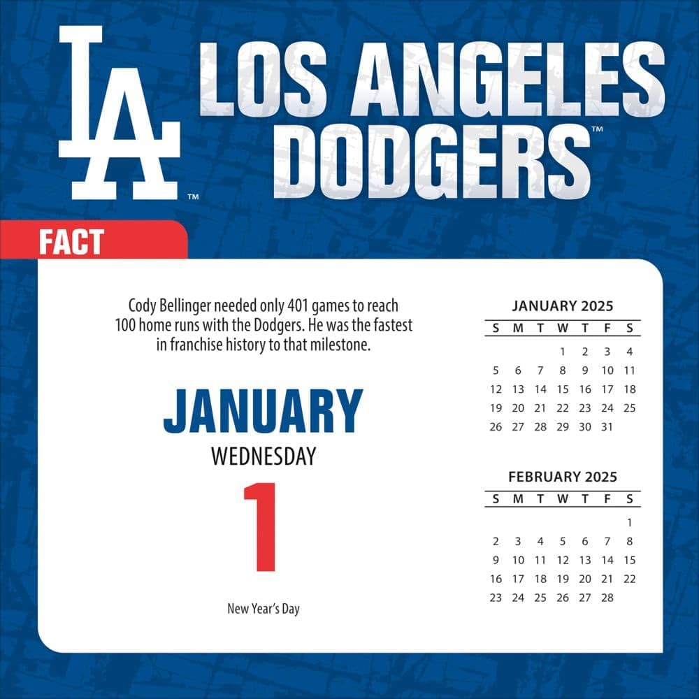 2025 MLB Los Angeles Dodgers Desk Calendar - Premium Office & Home Decor, Perfect for Baseball Fans & Gift Ideas