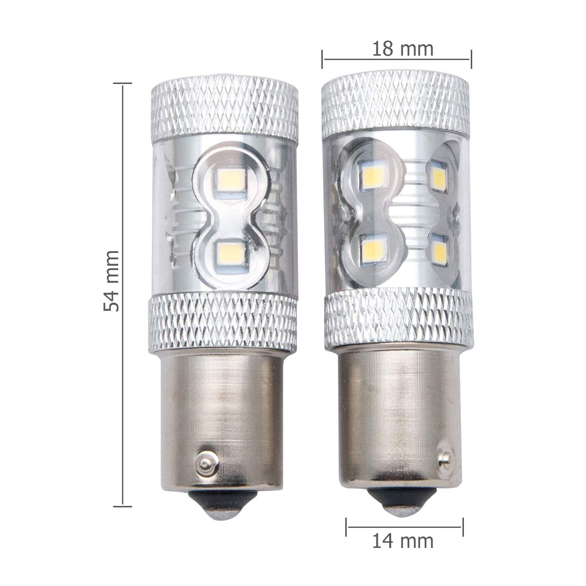 MACHSWON 1156 LED Bulbs - 6000K White High Power LED Replacement for Backup & Tail Lights (Pack of 2) | Perfect for Car, Truck, RV, and Boat Reverse Lighting