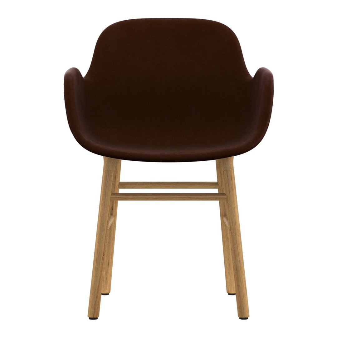 Modern Upholstered Form Armchair with Wooden Legs - Perfect for Living Room, Office, or Lounge Decor