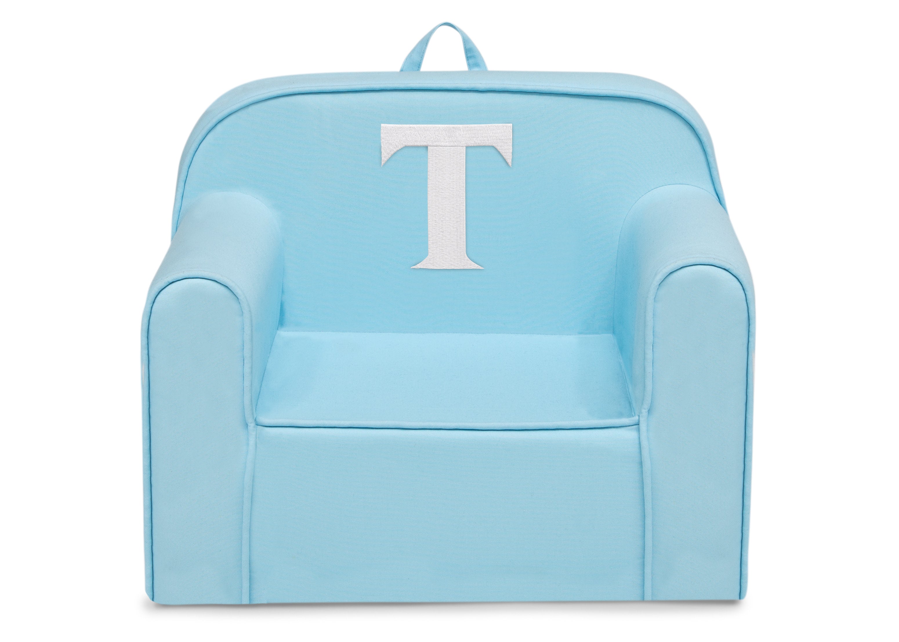 Personalized Monogram Light Blue Cozee Chair - Custom Plush Recliner for Living Room, Nursery & Office - Cozy Reading & Relaxation Seat