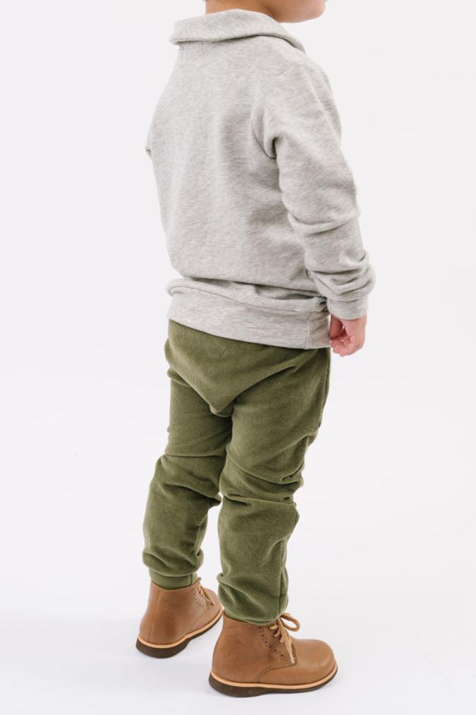 Olive Corduroy Jogger Pants for Men - Comfortable Casual Lounge Wear for Home, Workout & Street Style