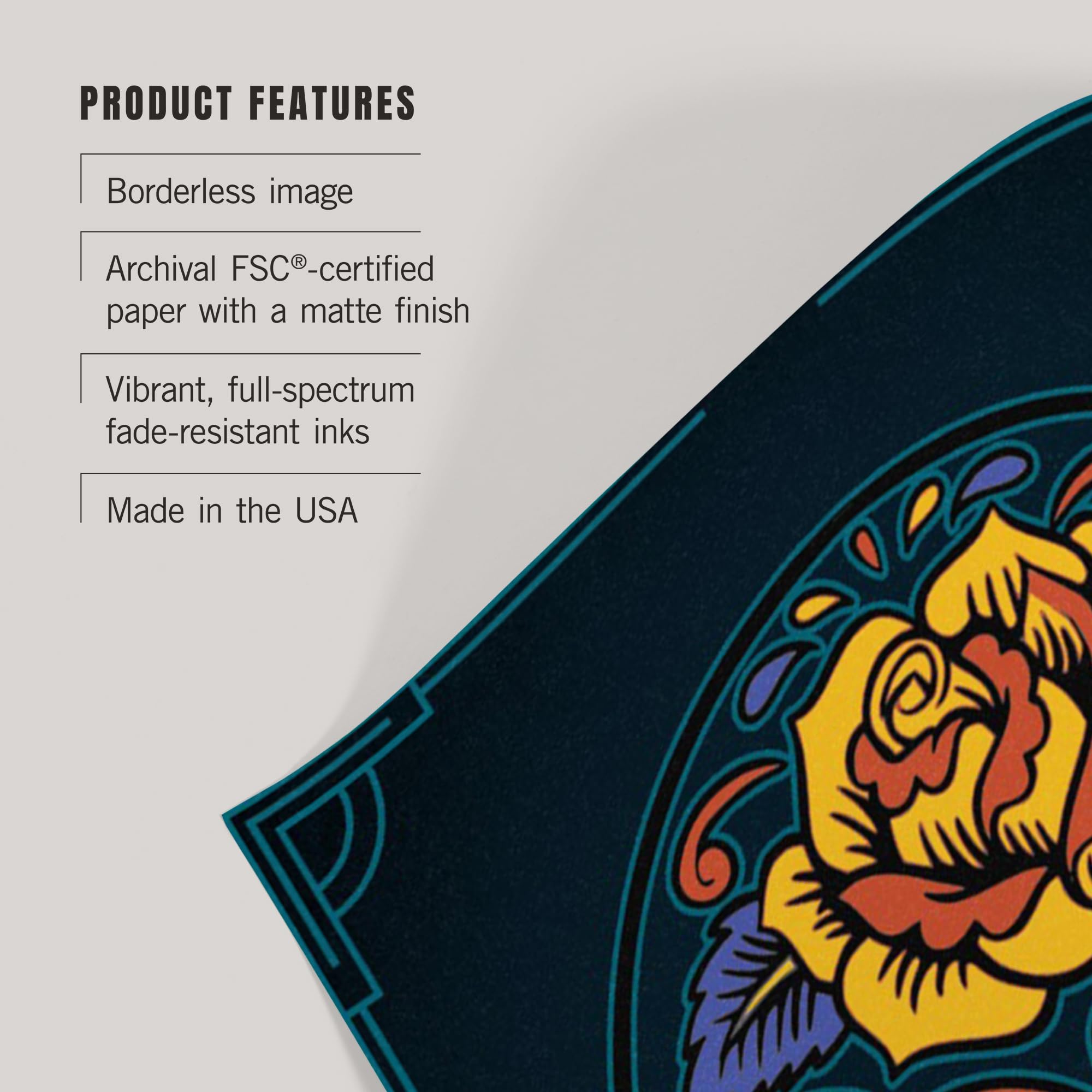 Lantern Press 16x24 Inch Giclee Art Print Wall Decor - Sugar Skull Navy Blue - Perfect for Home, Office & Gallery Decor