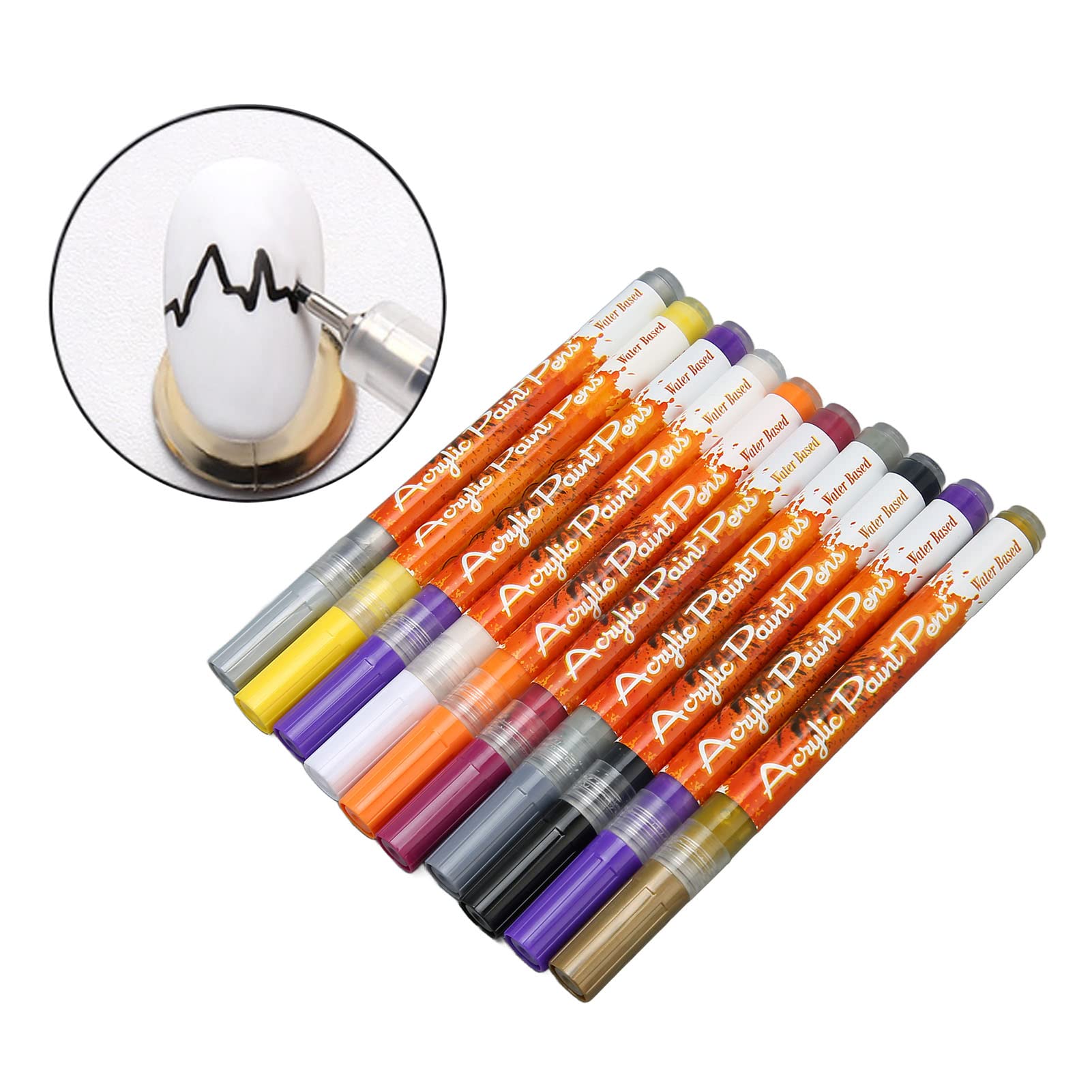 10 Color 3D Nail Art Pen Set - ABS Plastic Dotting & Painting Tools for DIY Nail Designs - Perfect for Valentine's Day, Parties & Home Manicures (10PCS)
