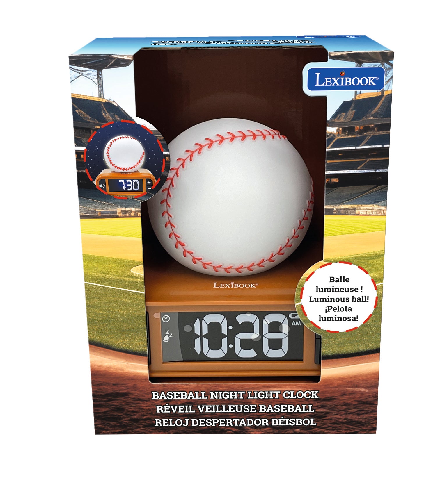 3D Baseball Digital Alarm Clock with Nightlight - Perfect for Game Day Wake-Up & Bedroom Decor | Sports Fan Gift, Kids Room, Dorm Essential