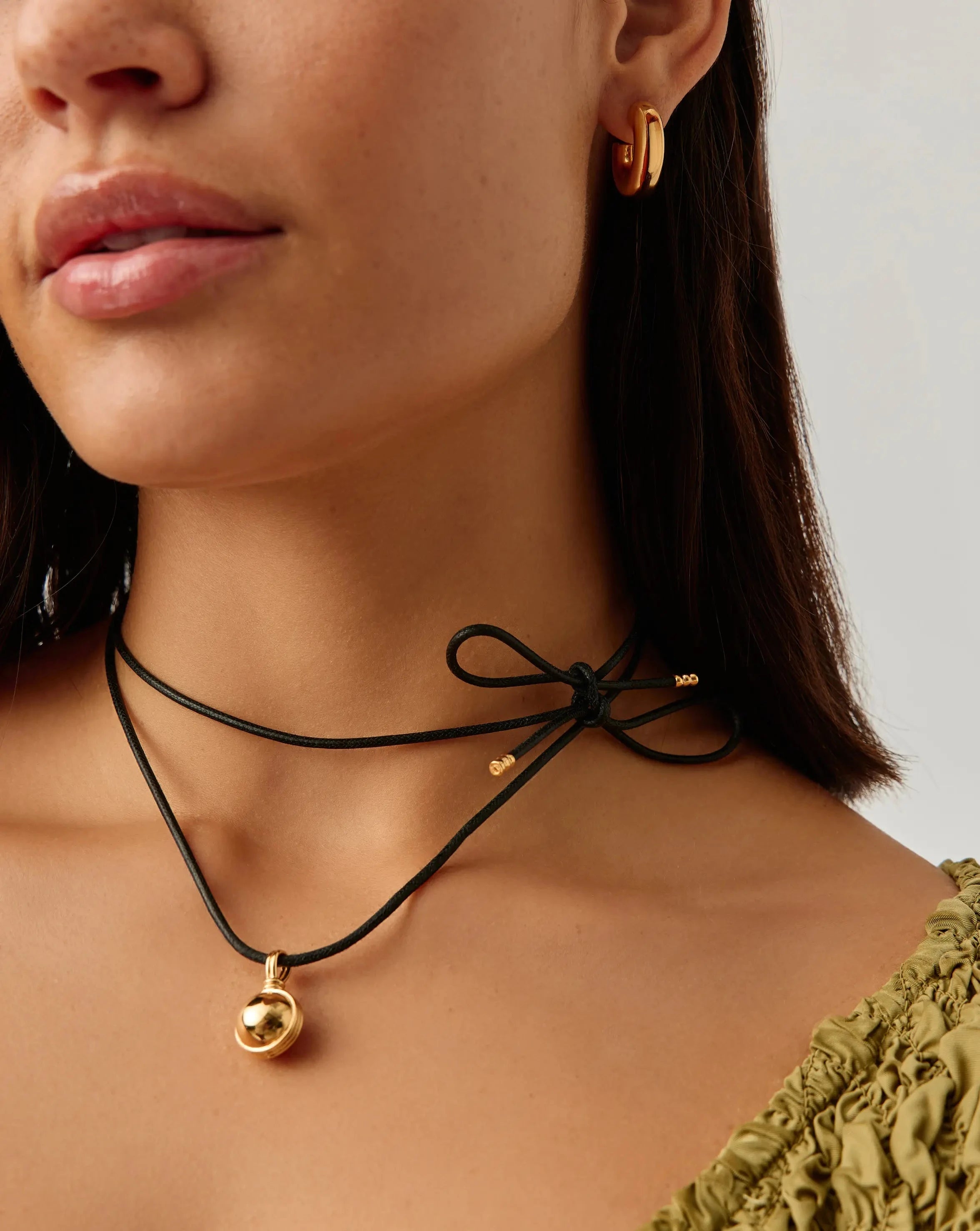 18K Gold Plated Sphere Pendant Cord Necklace for Women - Elegant Layering Jewelry for Everyday Wear, Date Nights & Special Occasions