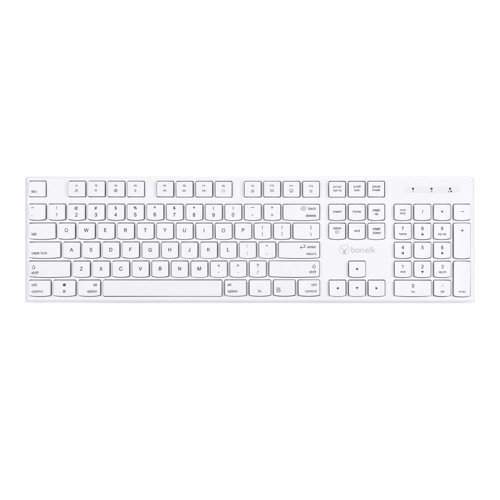 Bonelk KM 314 Slim Wireless Keyboard and Mouse Combo - White | Ultra-Thin Ergonomic Design | 2.4GHz USB Receiver | Quiet Keys | for Office, Home, Gaming & Productivity Use