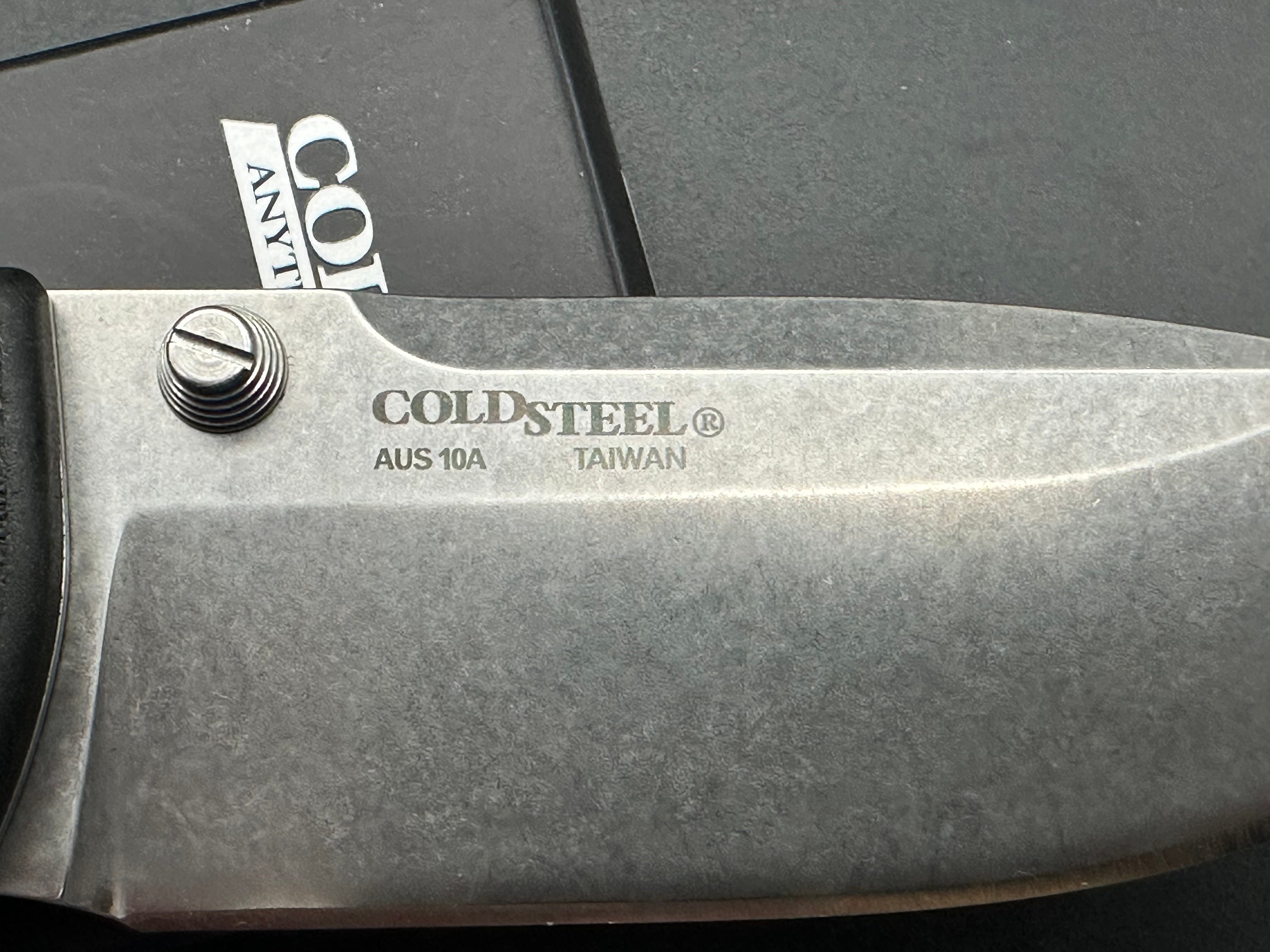 Cold Steel 4 Max Scout Tri-Ad Lock Folding Knife - Black Griv-Ex Handle, Stonewashed Blade - Outdoor Survival, Camping, Hunting, EDC Gear