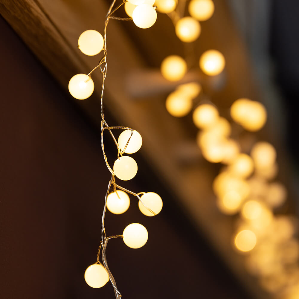 Snowberry White Fairy Lights Battery Operated - 50 LED String Lights for Indoor & Outdoor Decor, Christmas, Wedding, Party, Garden, and Home Decoration