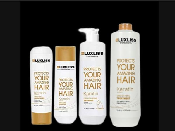 Professional Keratin Smoothing Treatment & Daily Care Shampoo Conditioner Set - Hair Straightening, Smoothing & Repair for Frizz-Free Results - Perfect for Salon-Quality Hair at Home