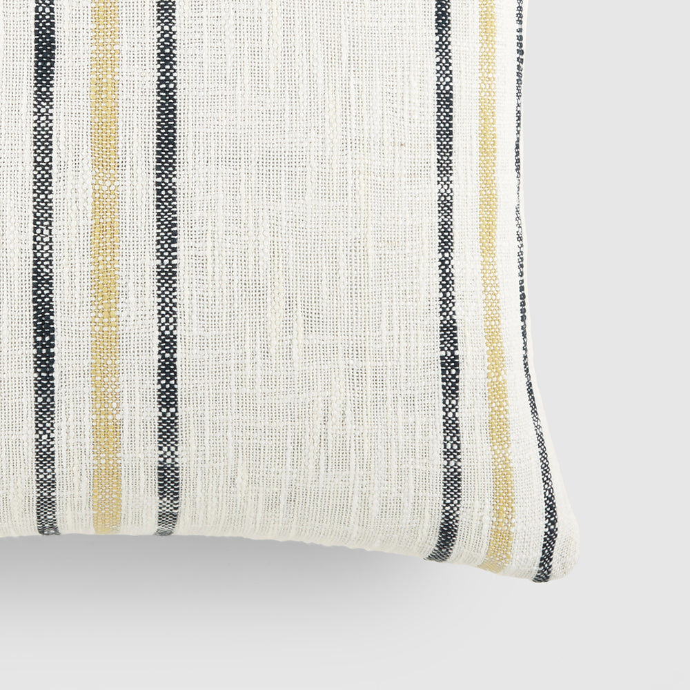 Yarn Dyed Framed Stripe Decorative Throw Pillow - Soft Cotton Cushion Cover for Sofa, Bed & Home Decor - Perfect for Living Room, Bedroom & Nursery Accents