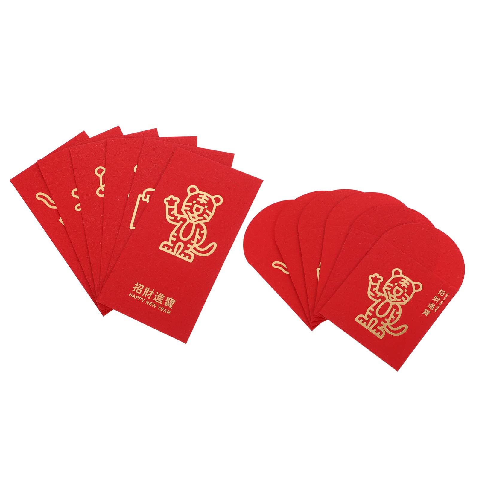 NUOBESTY 12pcs 2022 Year of The Tiger Red Envelopes - Chinese New Year Lucky Money Packets for Kids, Weddings & Celebrations | Festive Gift Bags for Chinese New Year, Birthday Gifts & Special Occasions