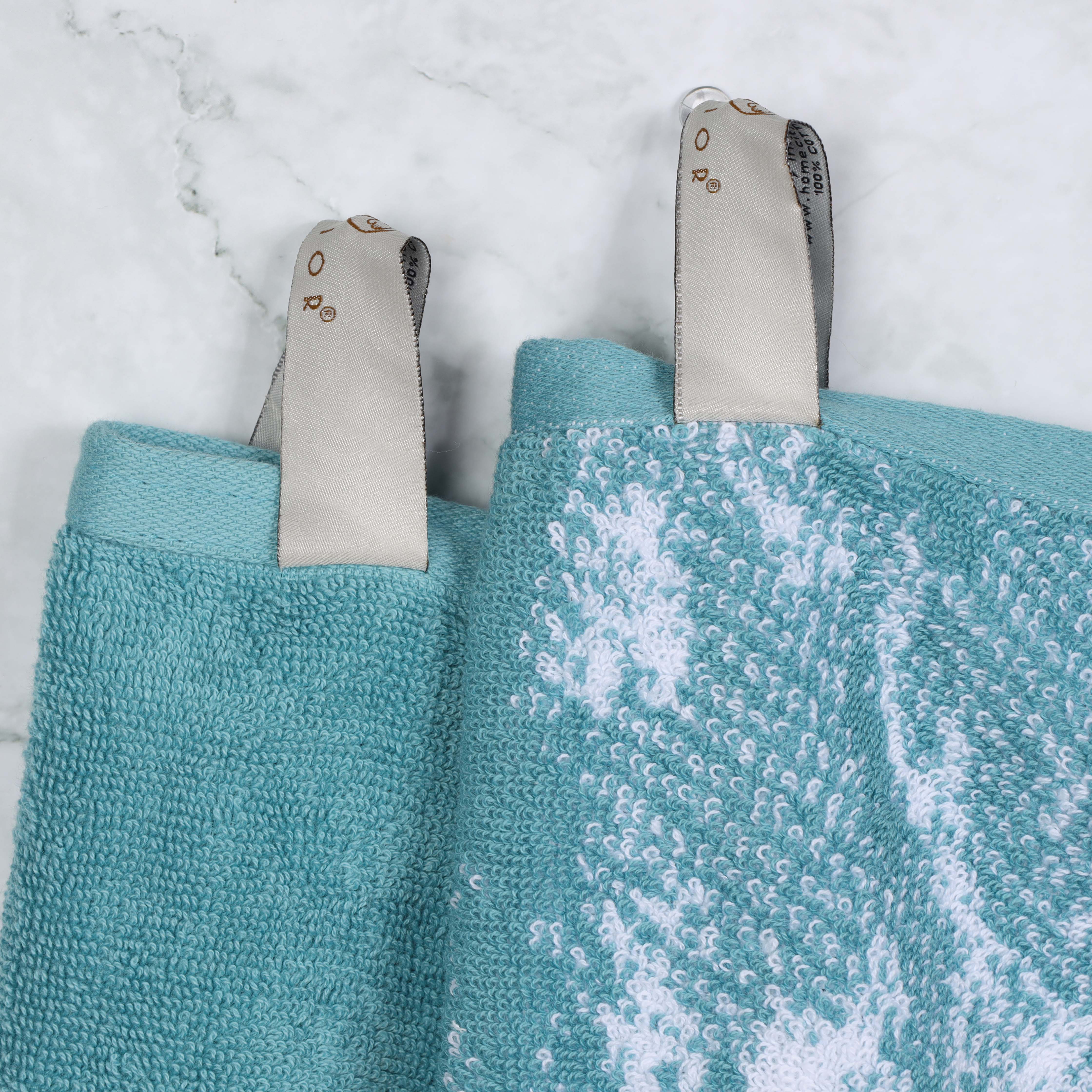 Premium 4-Piece Cotton Bath Towel Set - Soft & Absorbent Solid & Marble Design - Perfect for Spa, Bathroom & Luxury Home Decor