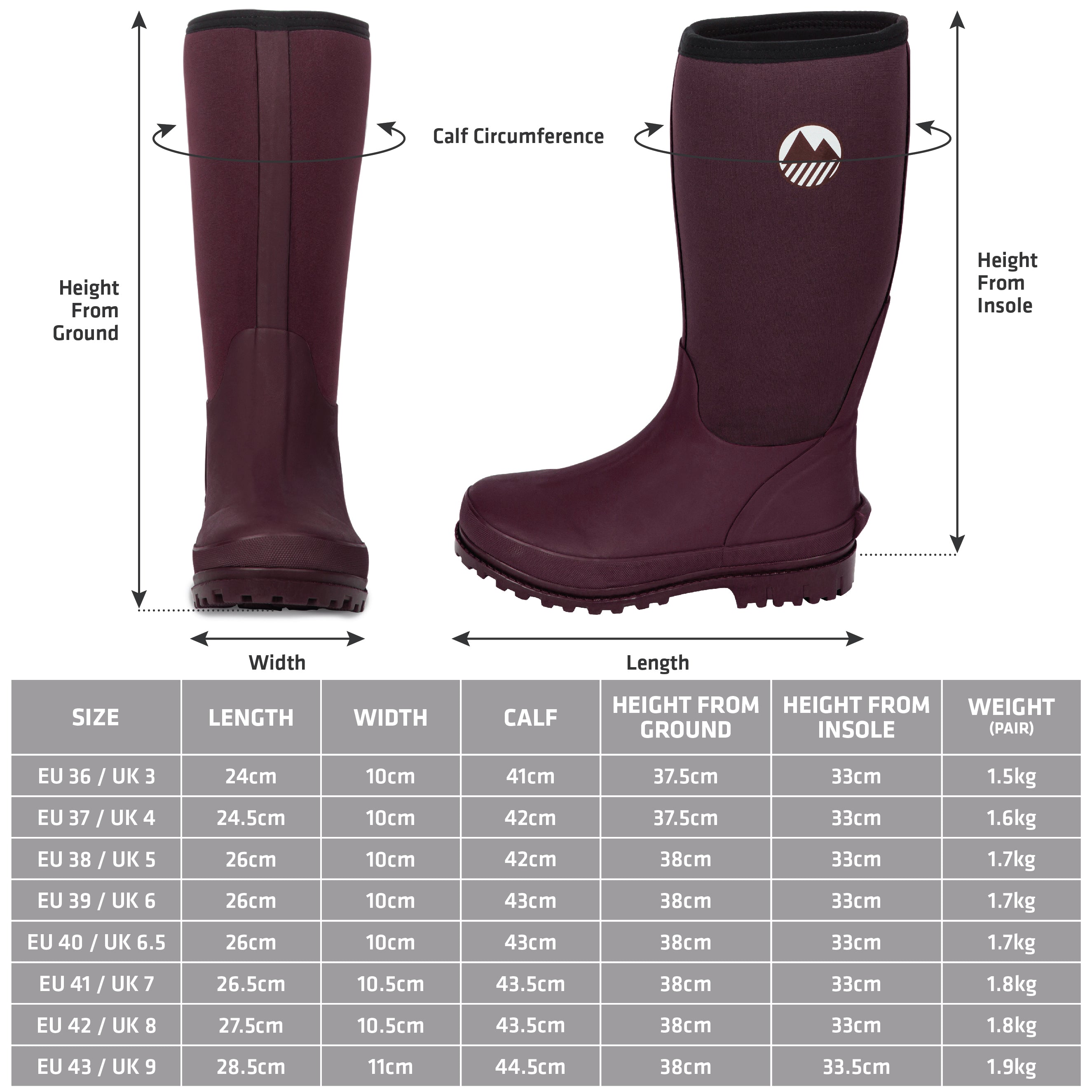 Women's Waterproof Neoprene Wellington Boots - Comfortable Rain Boots for Women - Perfect for Gardening, Hiking & Outdoor Activities