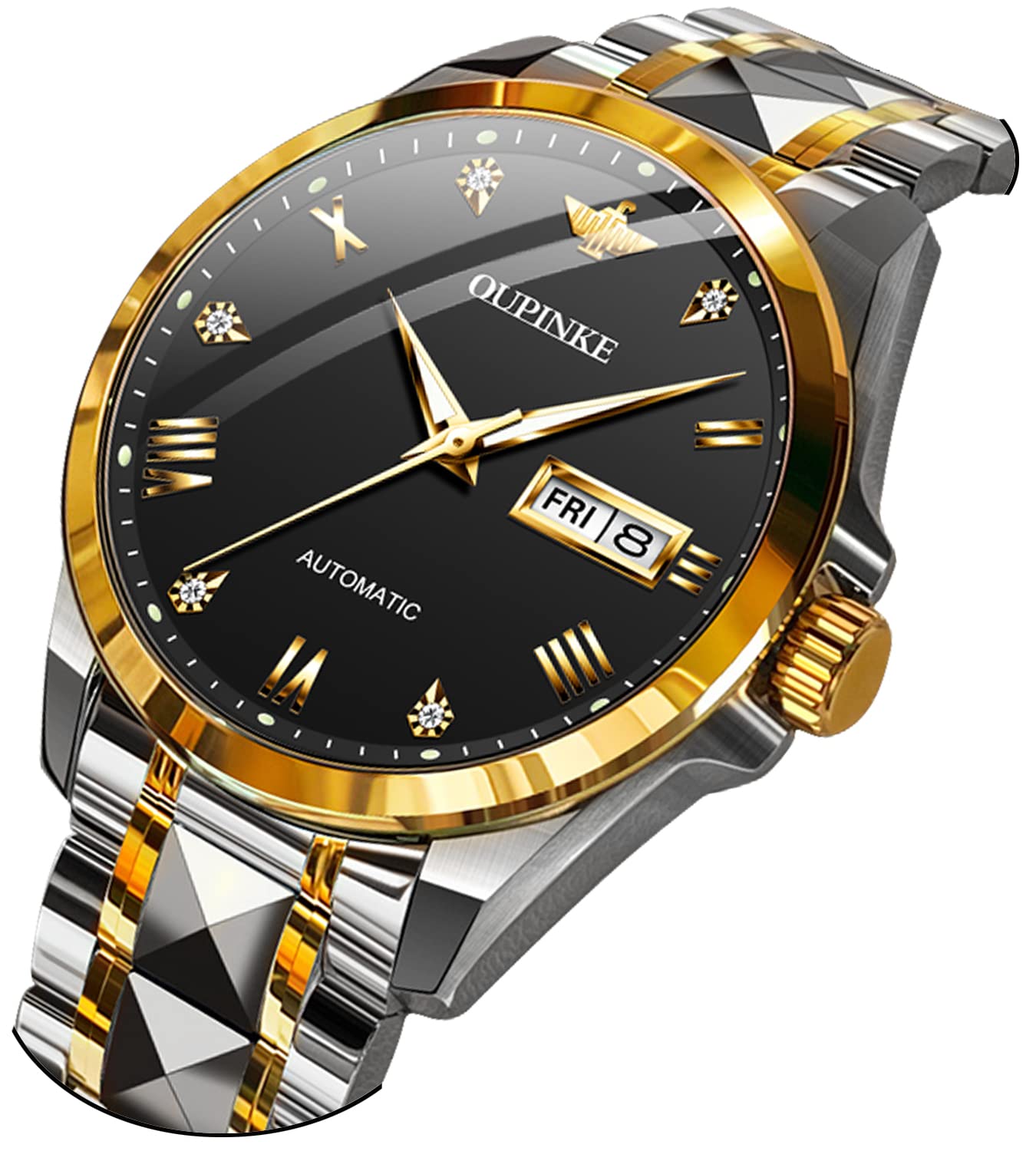 Luxury Automatic Mechanical Watches for Men - Diamond Waterproof Luminous Sapphire Glass with Tungsten Steel Strap - Perfect for Business, Formal Events & Everyday Wear