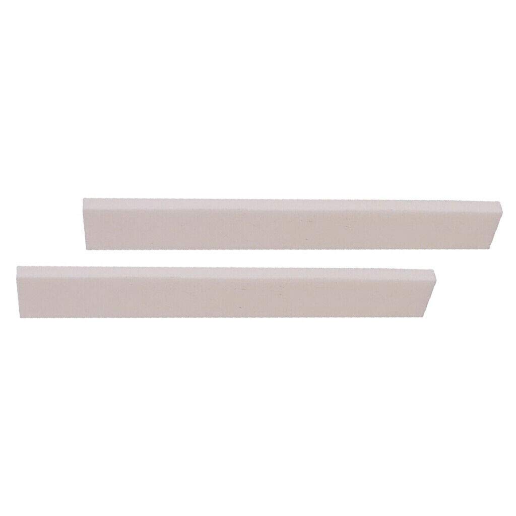 2-Pack Blank Bridge Bone Guitar Saddles for Classical & Acoustic Guitars - Premium Bass Accessories for Guitar Repair & Maintenance - Perfect for Luthiers, Musicians & DIY Guitar Upgrades