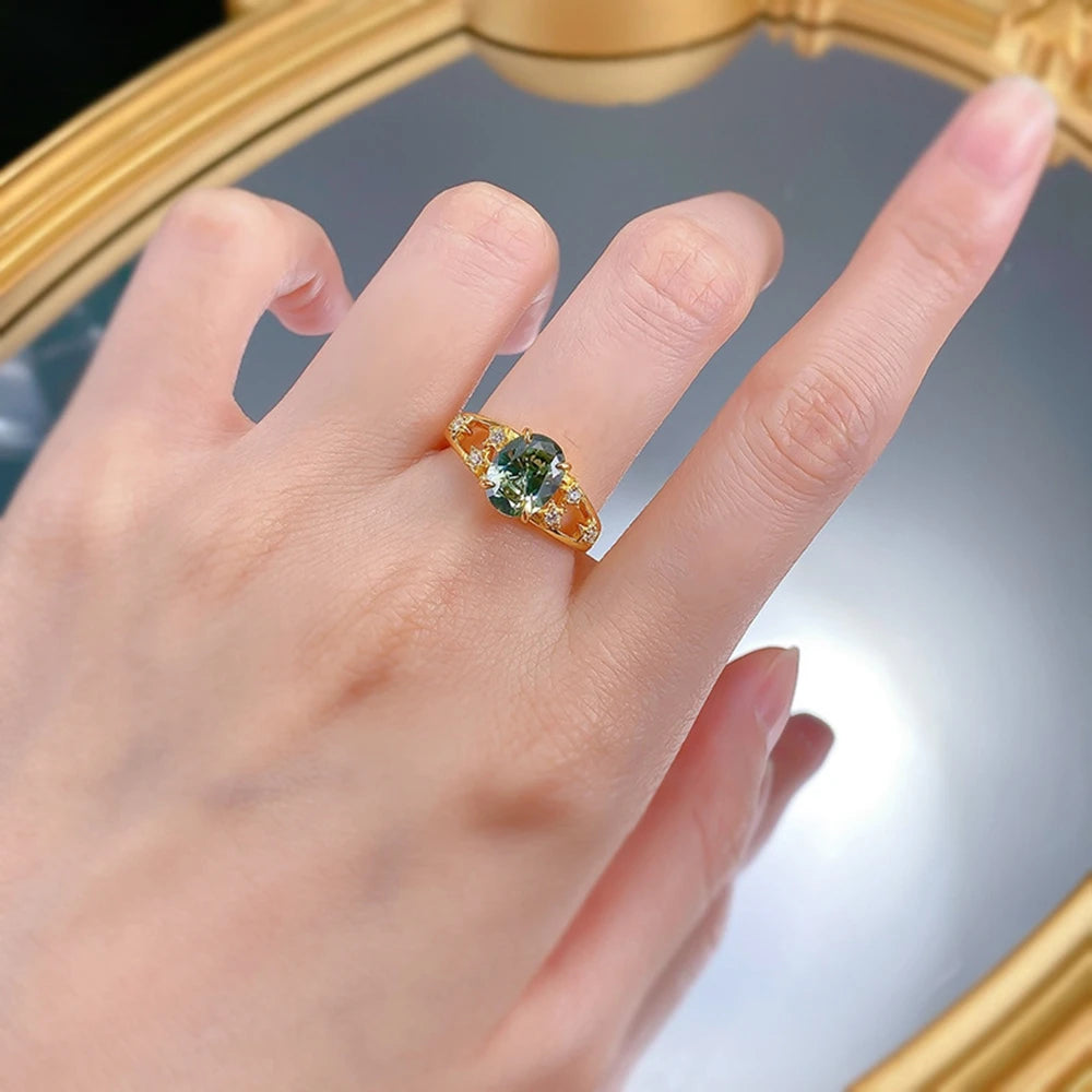 Stunning Diamond Gemstone Ring for Women - Elegant 14K Gold Wedding, Engagement & Anniversary Jewelry Gift