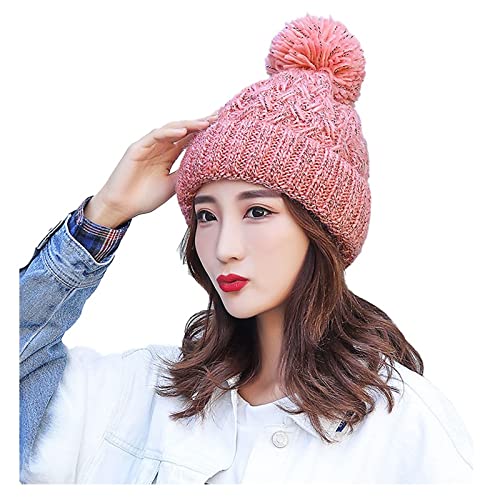 Warm Fleece Lined Knit Winter Hat for Women - Soft Thick Cable Knit Beanie, Black Hunting Cap for Cold Weather Outdoor Activities