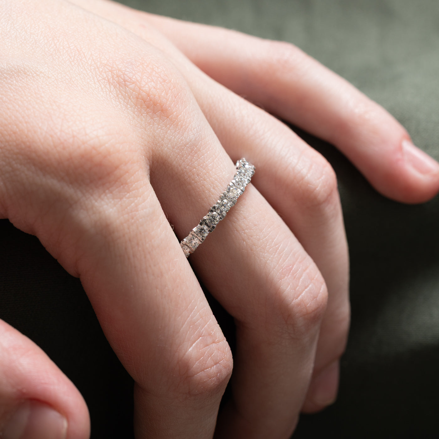 1.00ctw Semi Eternity Diamond Wedding Band Ring - Size 7 | Elegant Stackable Ring for Anniversary, Engagement & Everyday Wear