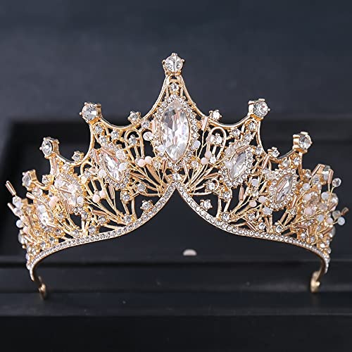 Luxury Gold Crystal Wedding Tiara for Women - Rhinestone Bridal Crown Hair Jewelry for Prom, Party & Special Occasions | Elegant Diadem for Brides & Women's Events