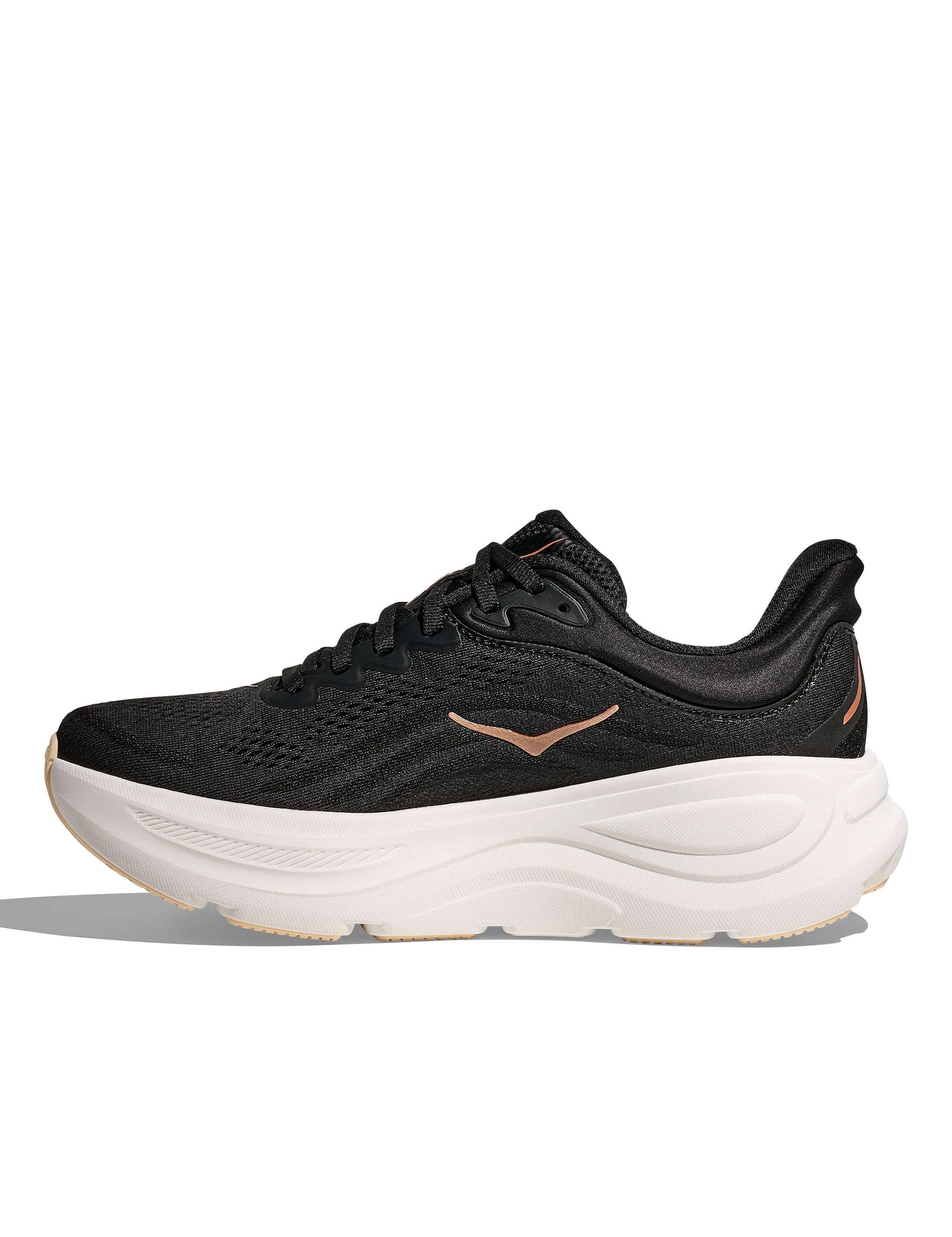 Hoka Bondi 9 Running Shoes for Men & Women - Black/Rose Gold - Cushioned Comfort for Long Distance Running & Walking