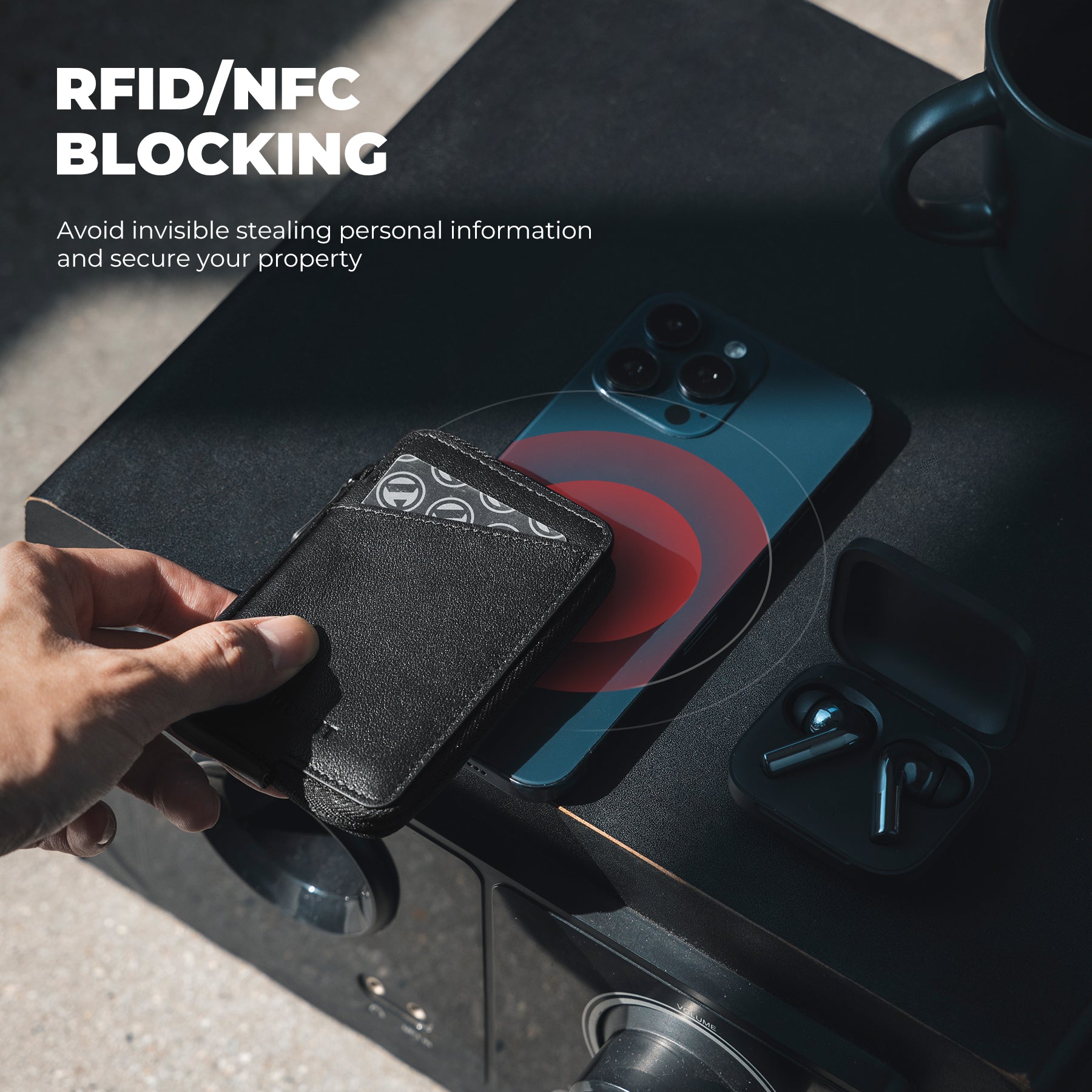 Genuine Leather Slim RFID Blocking Card Holder Wallet for Men & Women - Holds 10+ Cards & Cash - Perfect for Travel, Business & Everyday Use