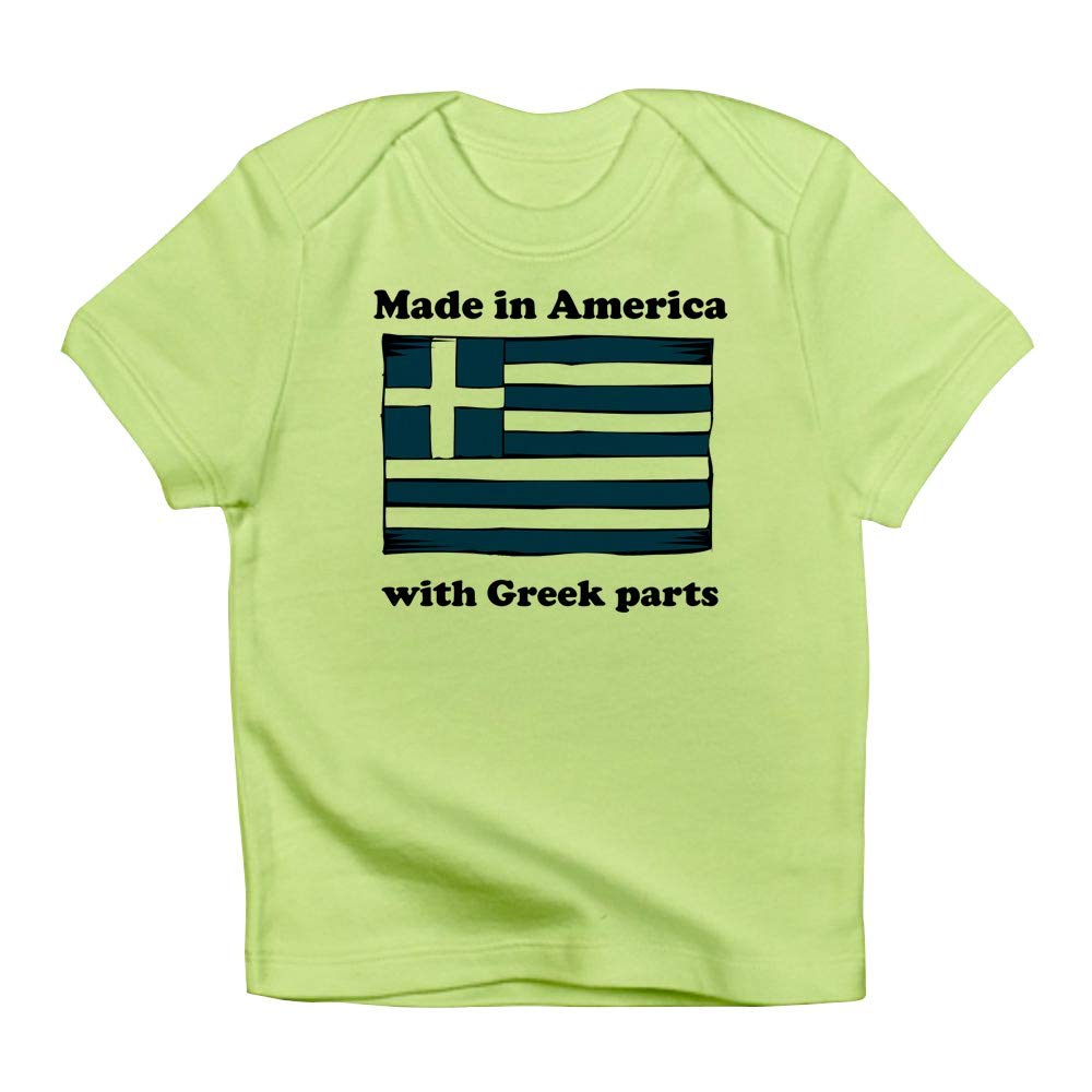 Made in America with Greek Parts Baby T-Shirt - Patriotic & Cute Infant Apparel for Everyday Wear & Special Occasions